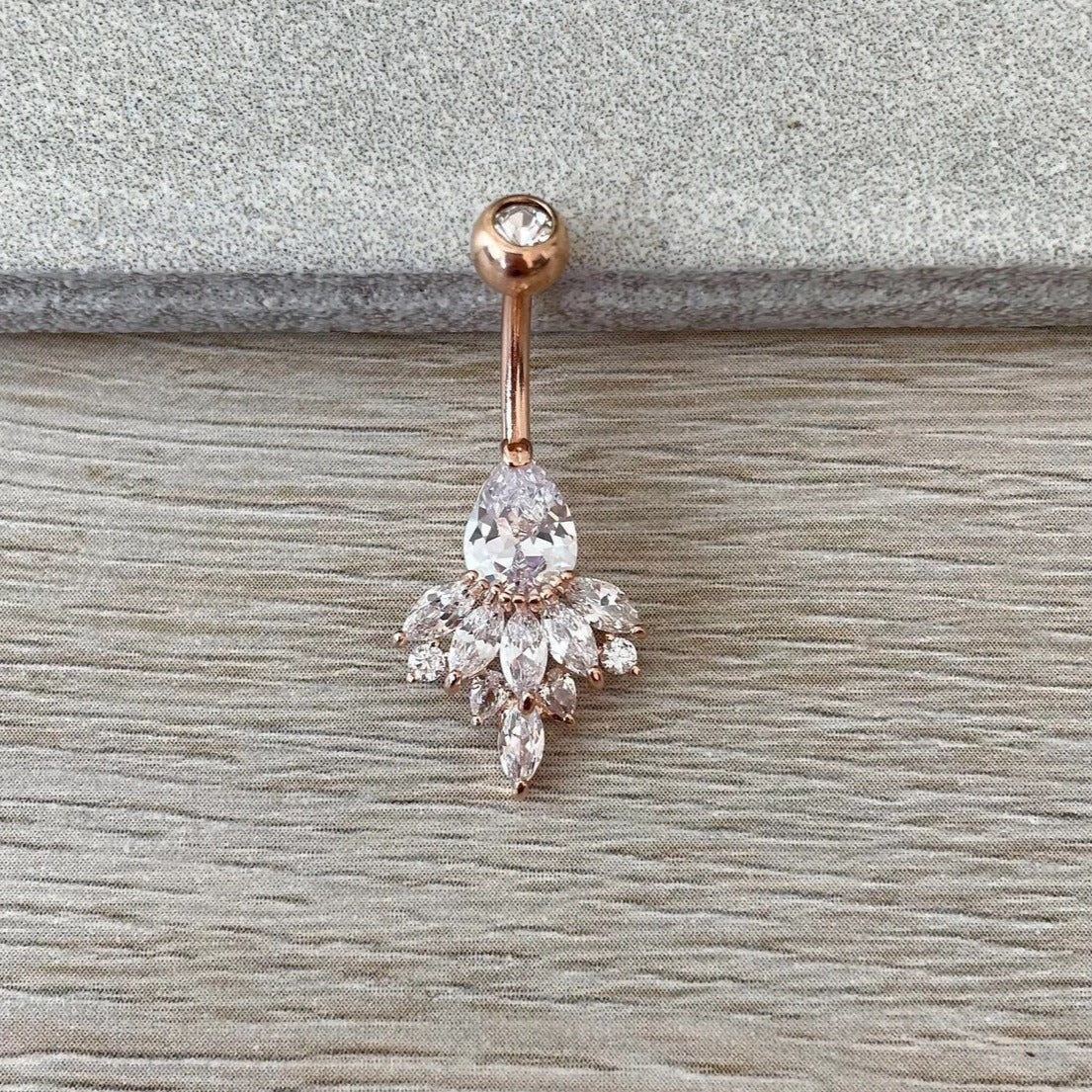 Crown of Elysia Belly Button Ring-Belly Button Rings-Rose gold-Elara Body Jewelry