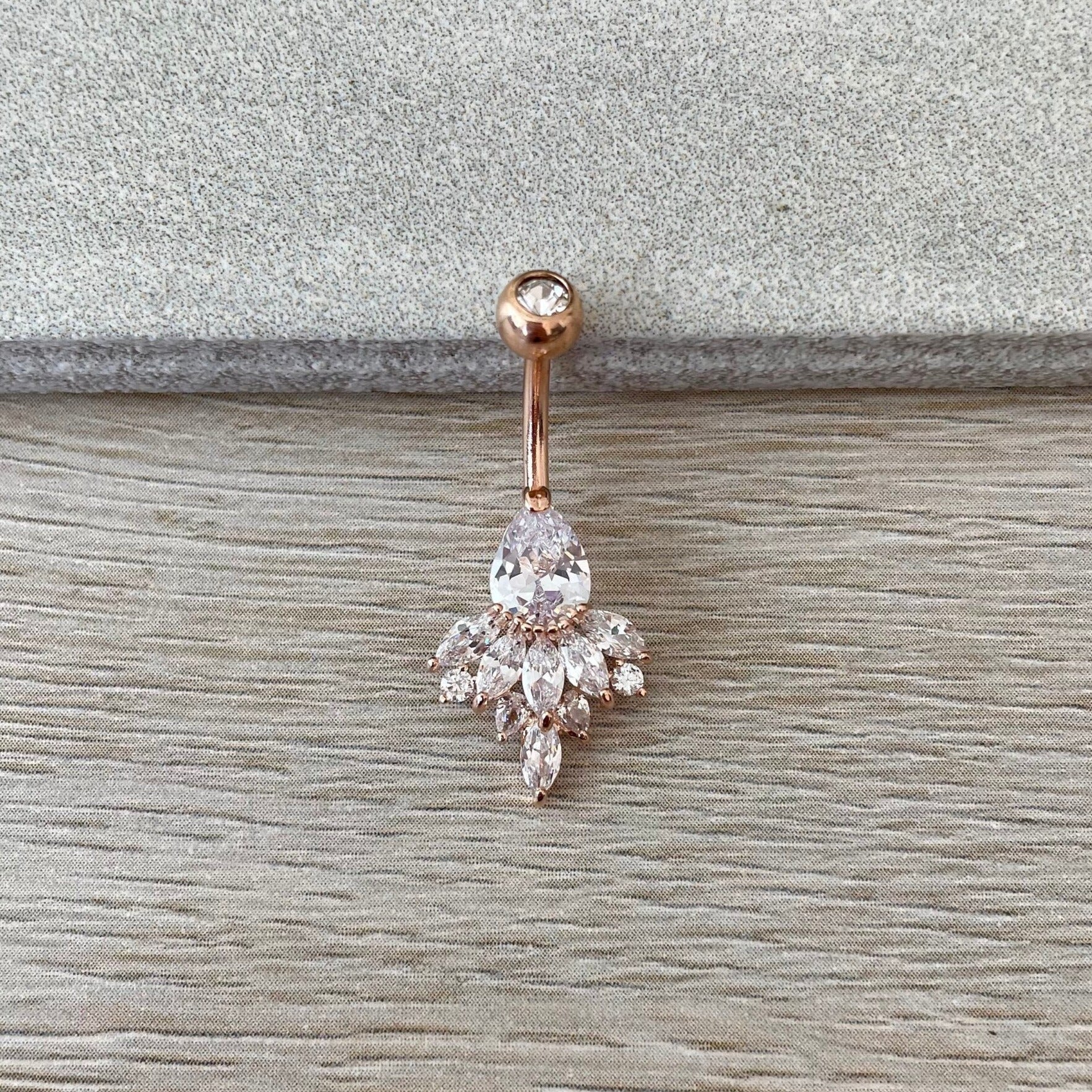 Crown of Elysia Belly Button Ring-Belly Button Rings-Rose gold-Elara Body Jewelry