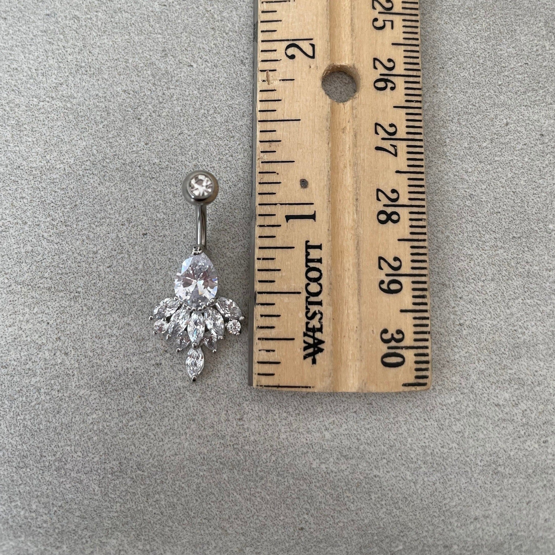 Crown of Elysia Belly Button Ring-Belly Button Rings-Silver-Elara Body Jewelry