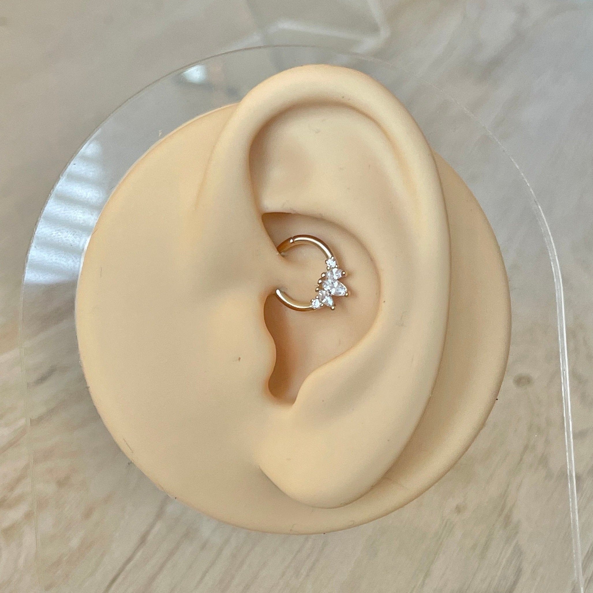 Crystal Dewline Daith Earring-Daith Earring-Elara Body Jewelry