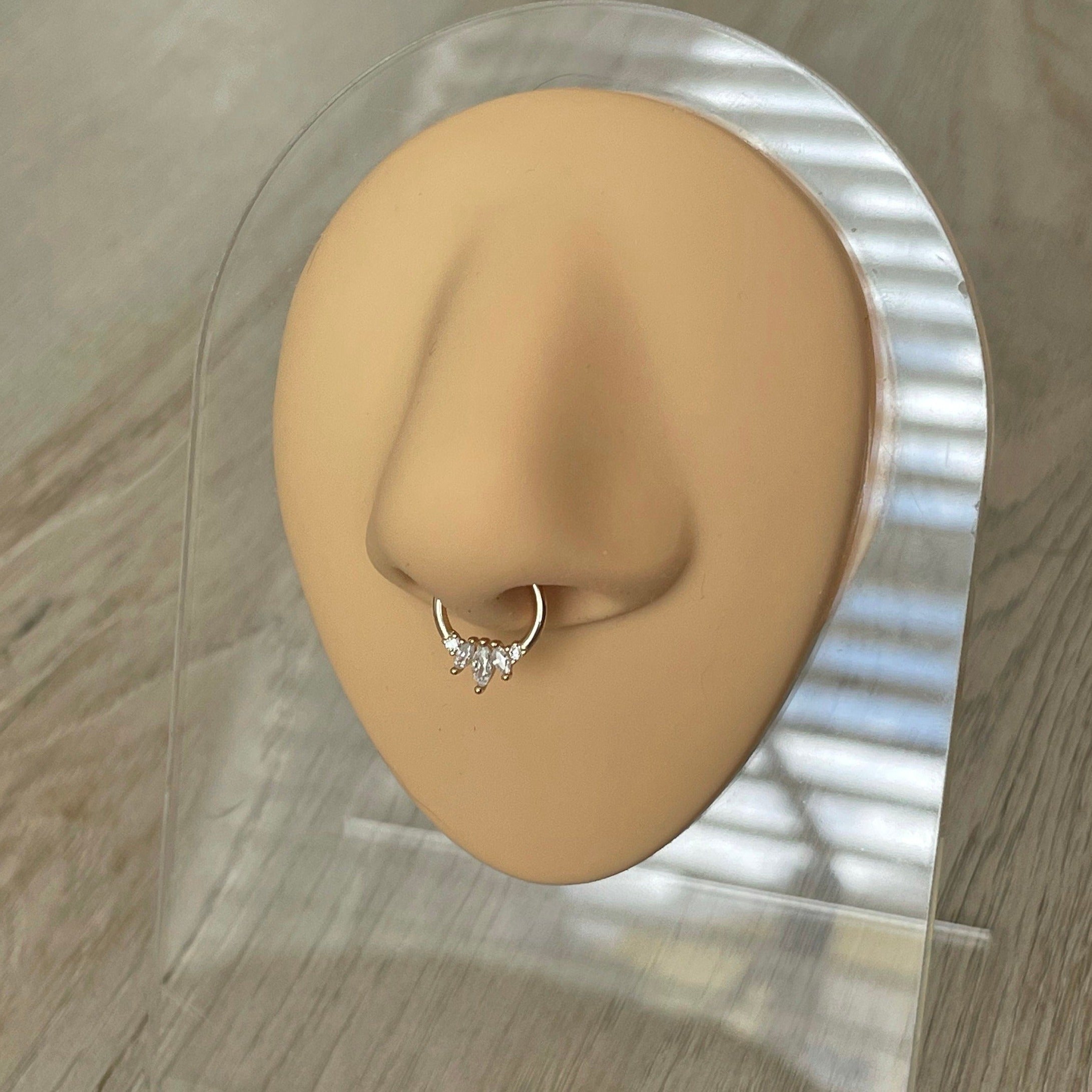 Crystal Dewline Daith Earring-Septum Ring-Elara Body Jewelry