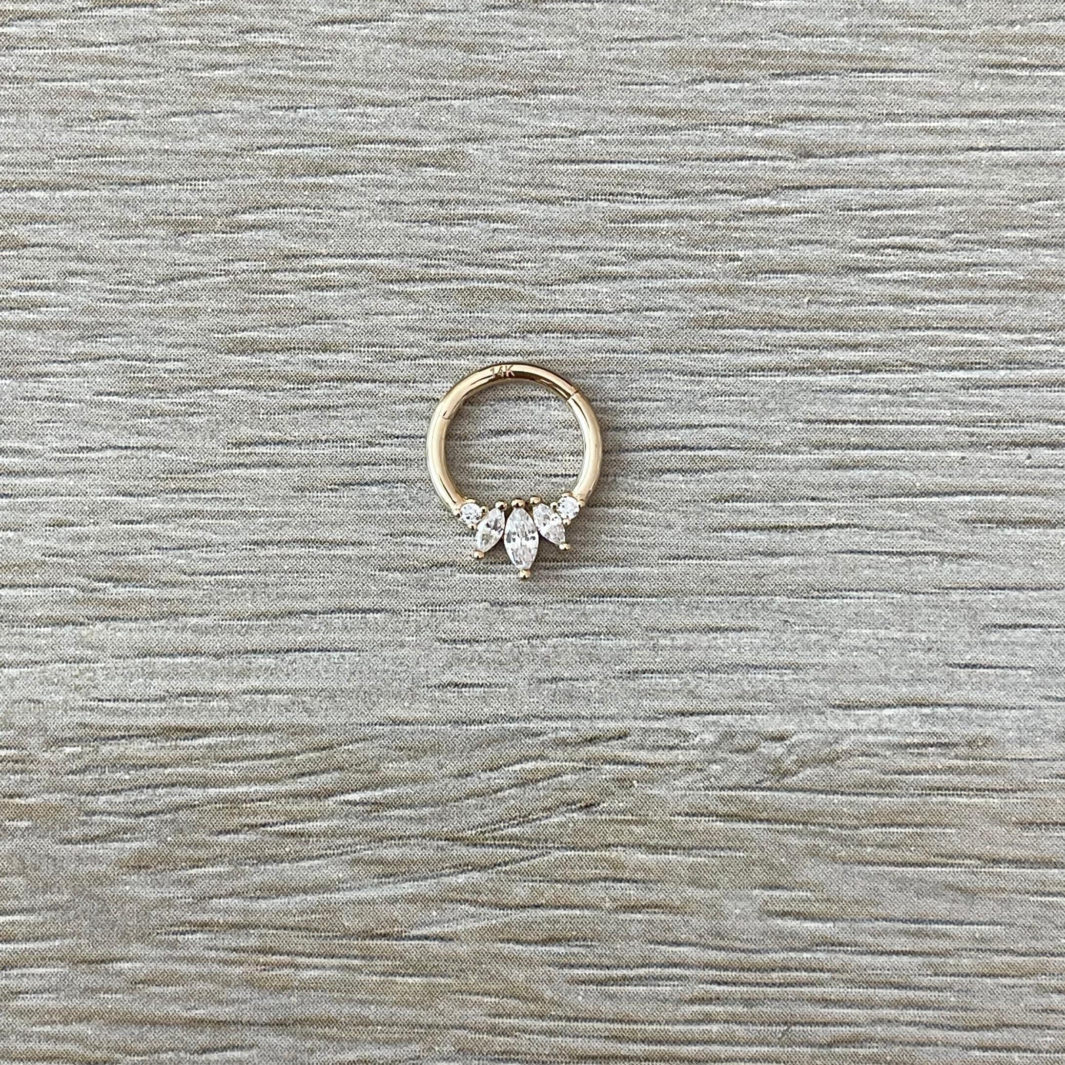 Crystal Dewline Septum Ring-Septum Ring-Elara Body Jewelry