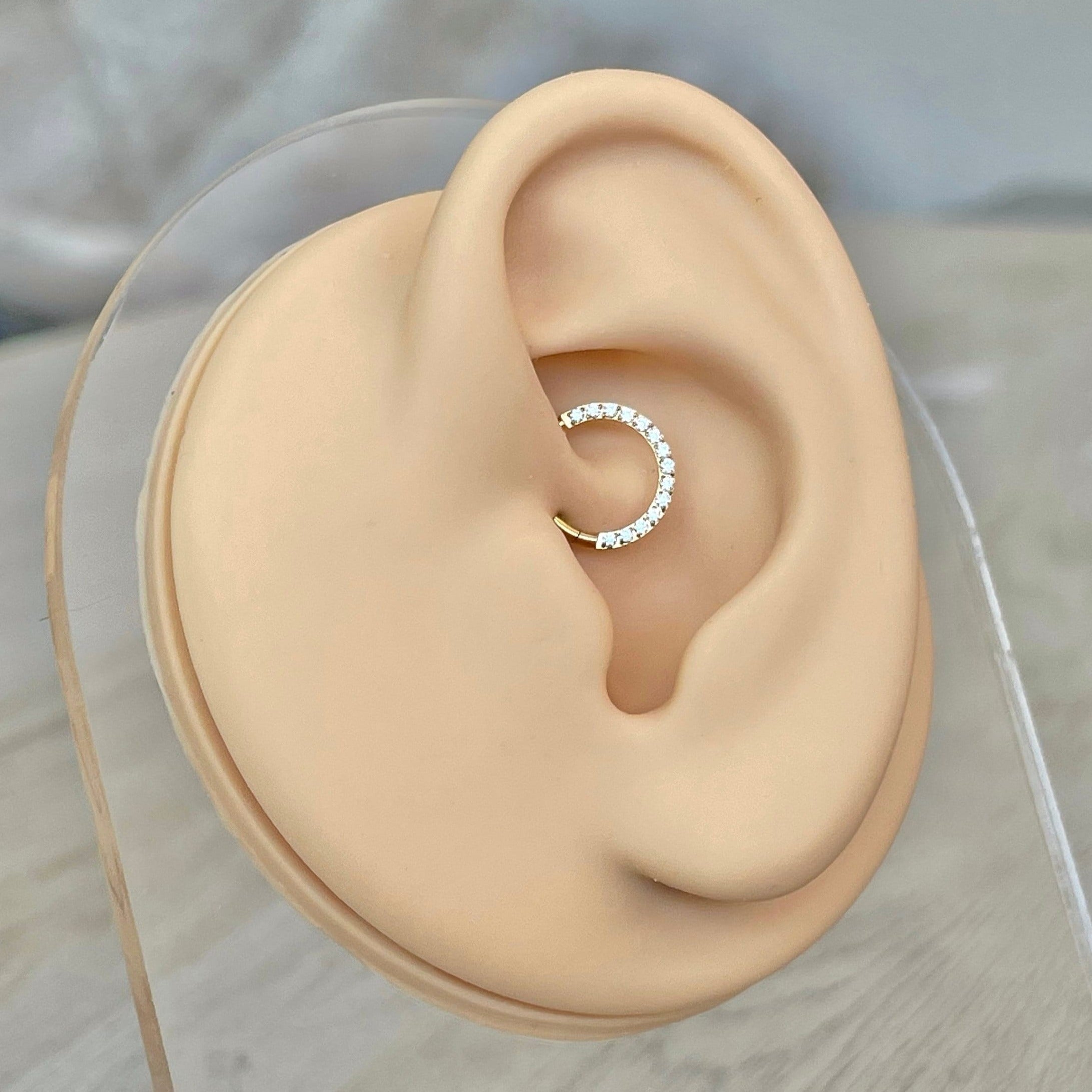 Crystal Halo Daith Earring-Daith Earring-Elara Body Jewelry