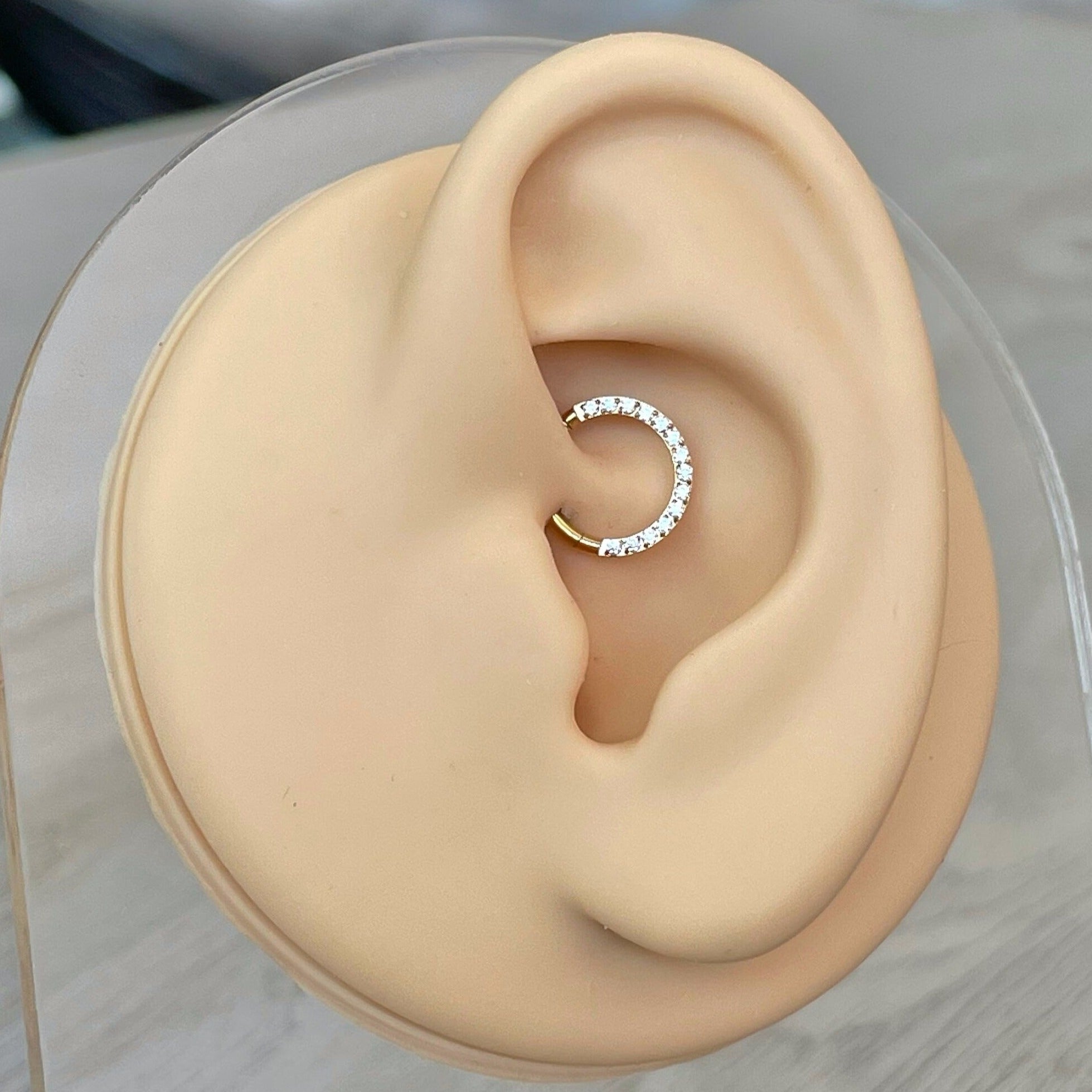 Crystal Halo Daith Earring-Daith Earring-Elara Body Jewelry
