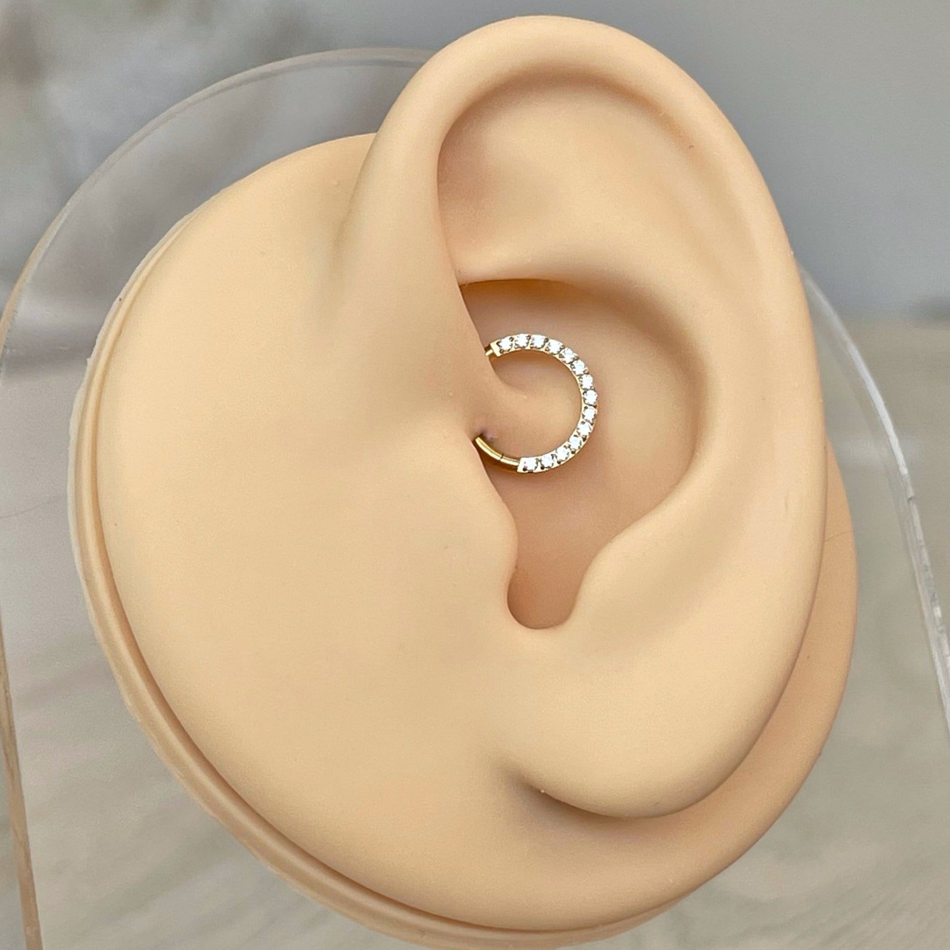 Crystal Halo Daith Earring-Daith Earring-Elara Body Jewelry
