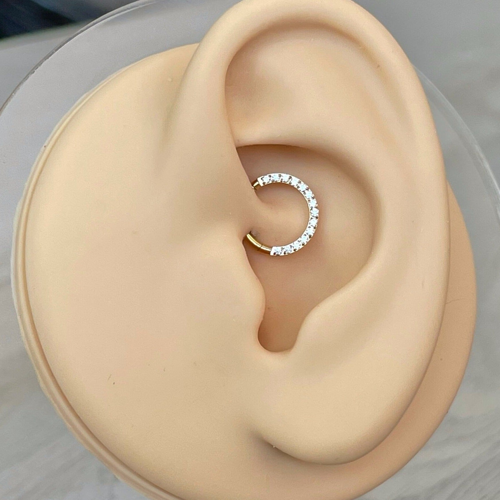Crystal Halo Daith Earring-Daith Earring-Elara Body Jewelry