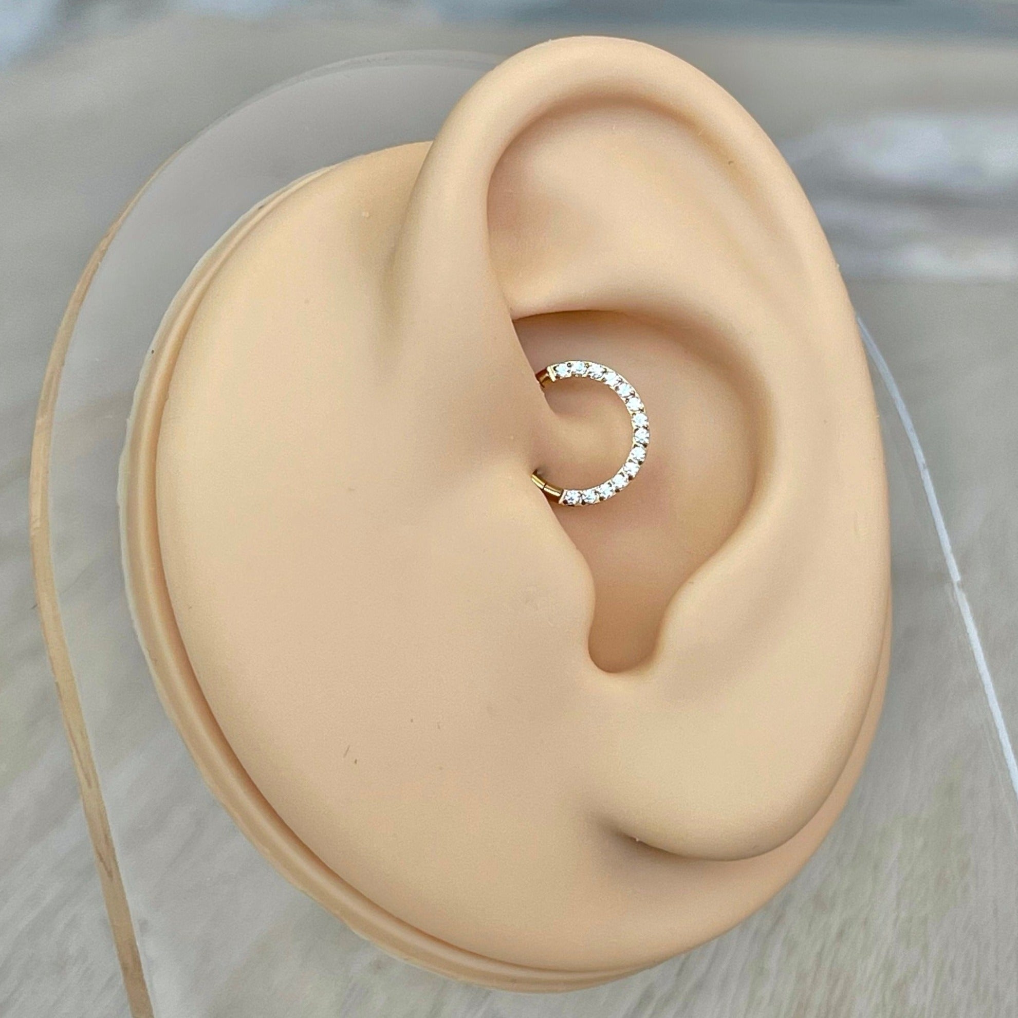 Crystal Halo Daith Earring-Daith Earring-Elara Body Jewelry