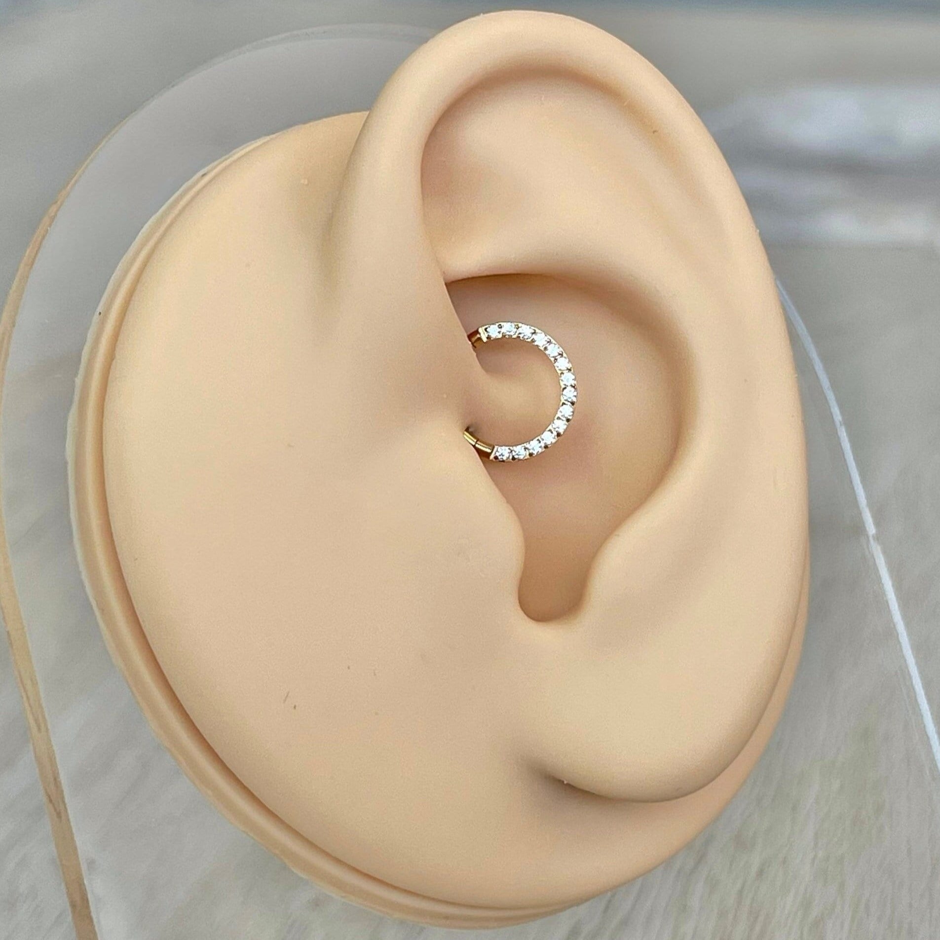 Crystal Halo Daith Earring-Daith Earring-Elara Body Jewelry