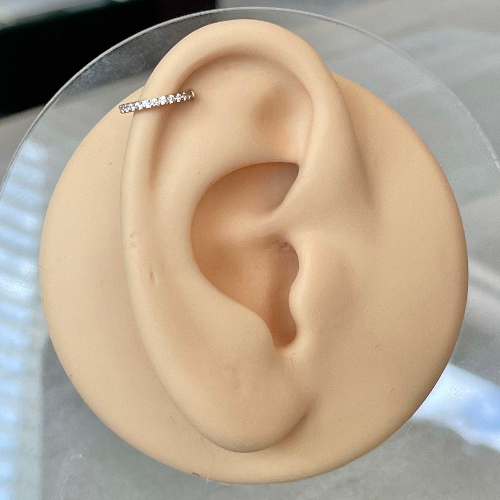 Crystal Halo Helix Earring-Cartilage Earring-Elara Body Jewelry