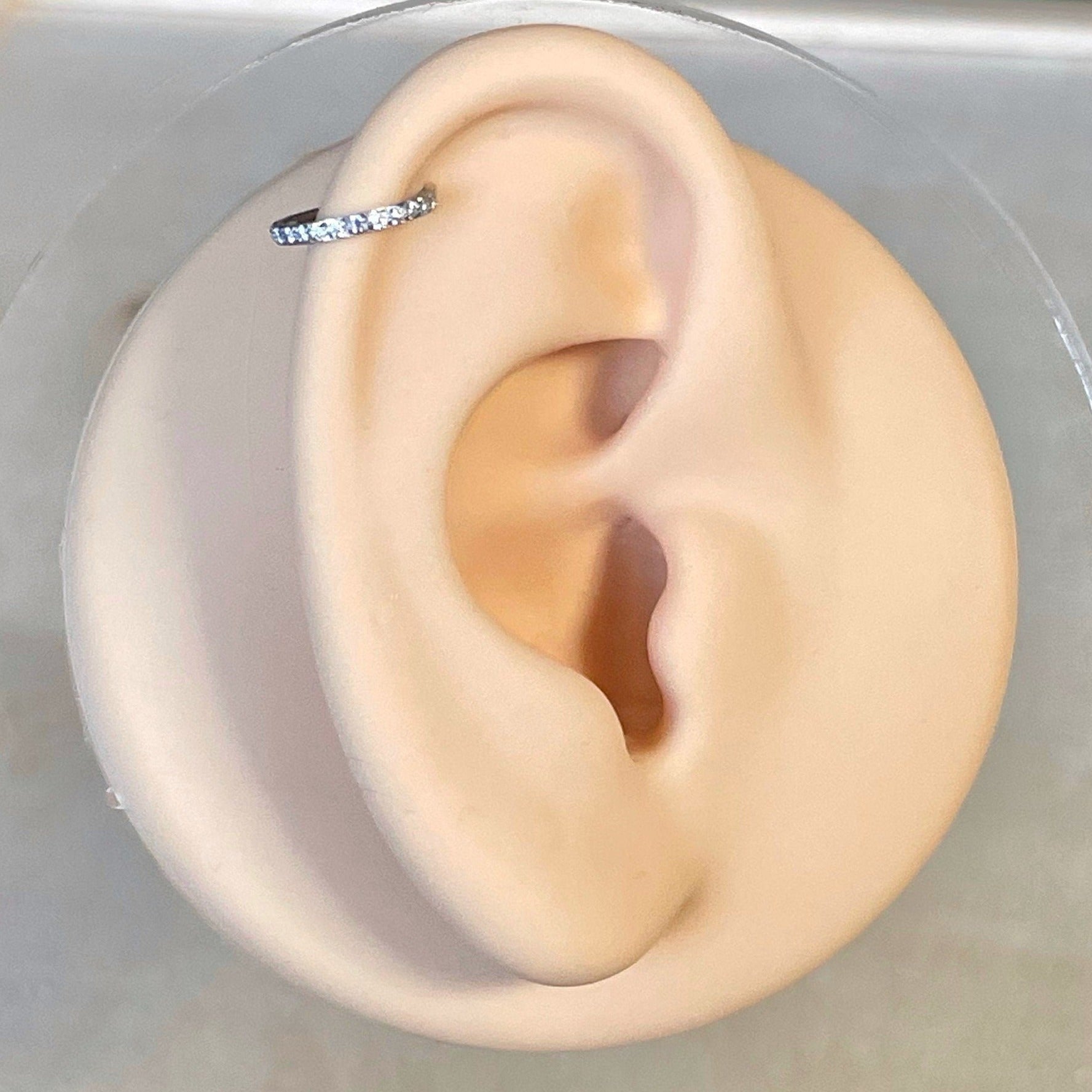 Crystal Halo Helix Earring-Cartilage Earring-Elara Body Jewelry