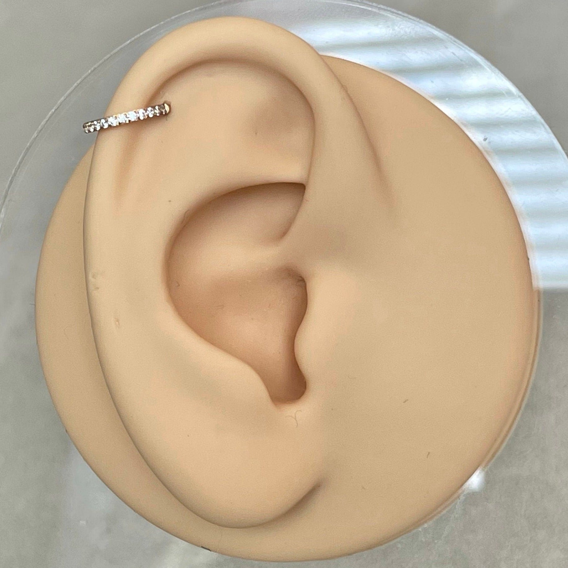 Crystal Halo Helix Earring-Cartilage Earring-Elara Body Jewelry