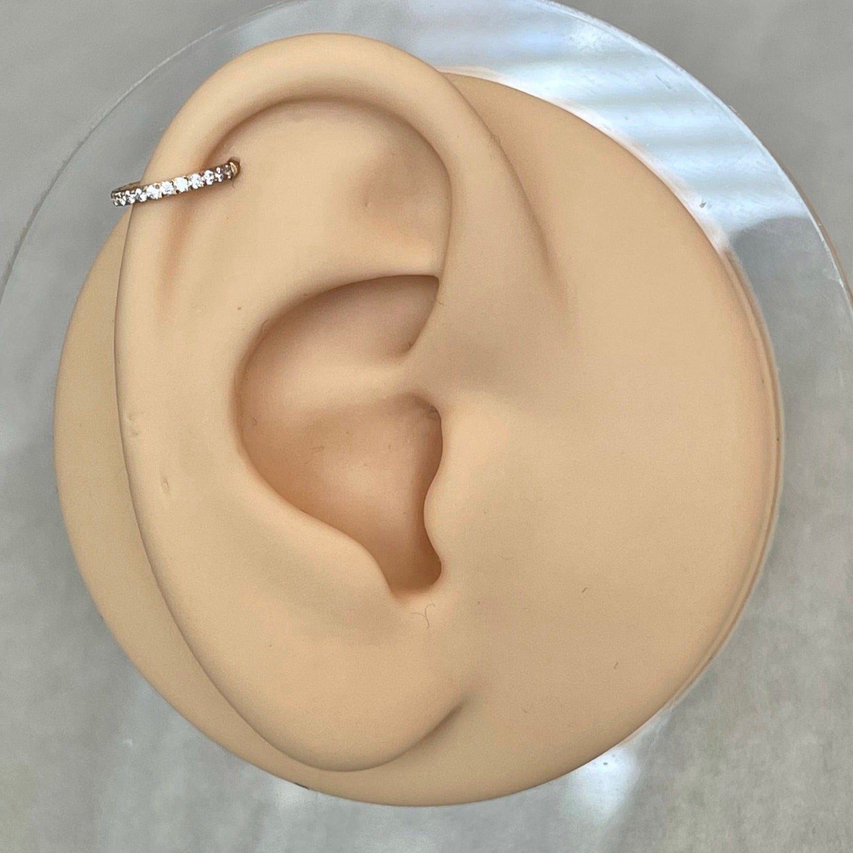 Crystal Halo Helix Earring-Cartilage Earring-Elara Body Jewelry