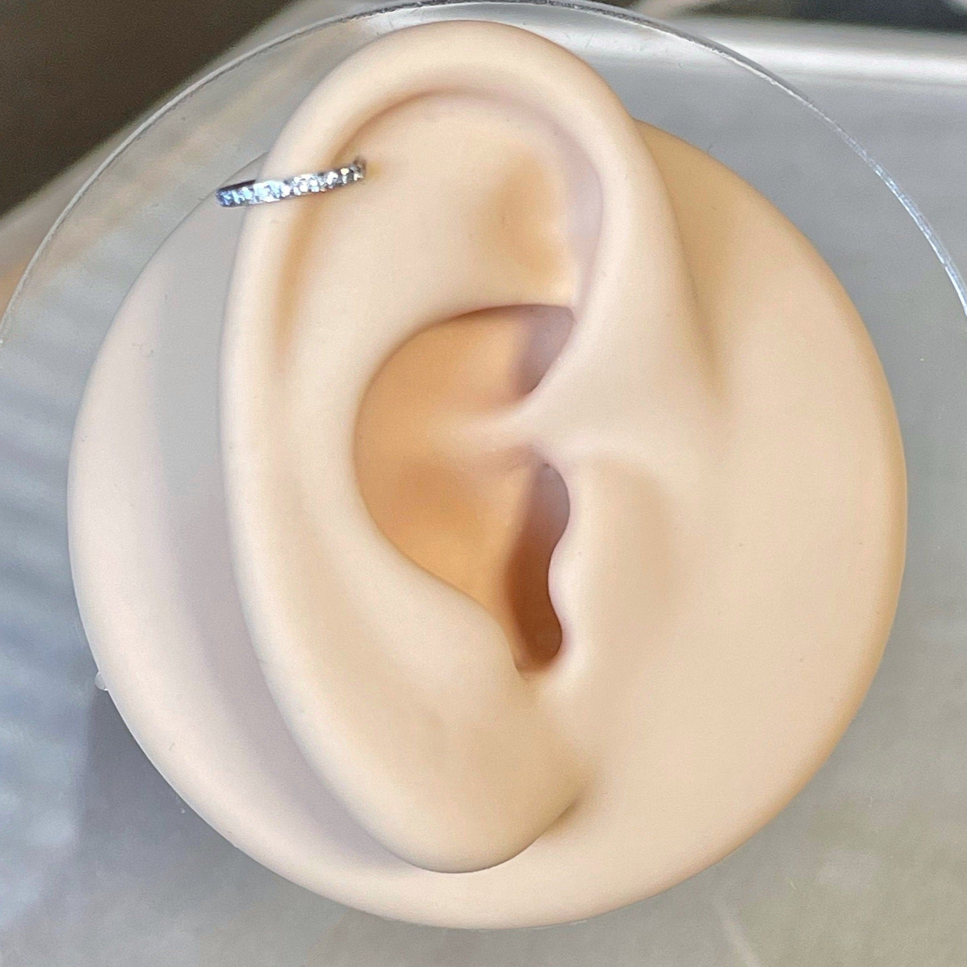 Crystal Halo Helix Earring-Cartilage Earring-Elara Body Jewelry