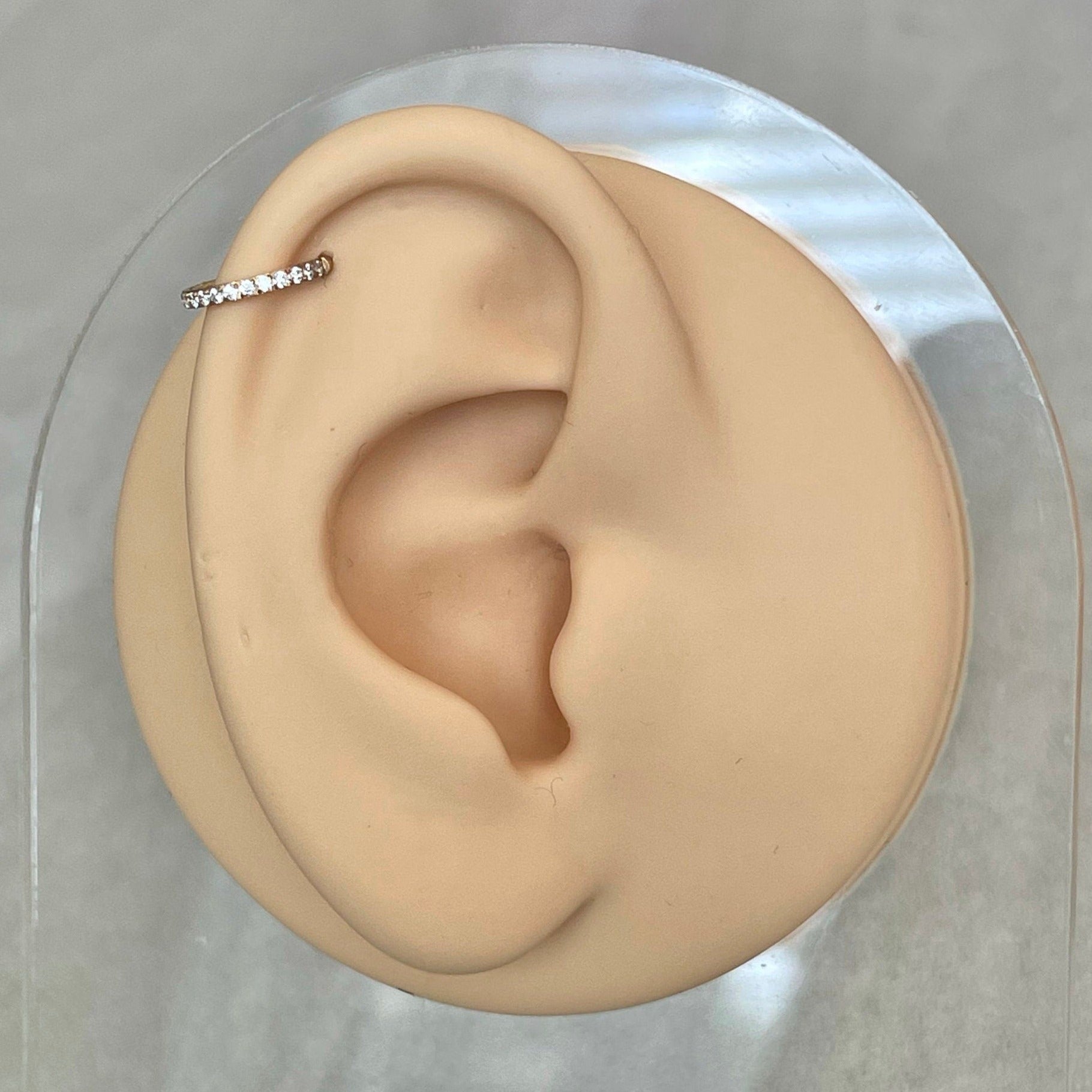 Crystal Halo Helix Earring-Cartilage Earring-Elara Body Jewelry