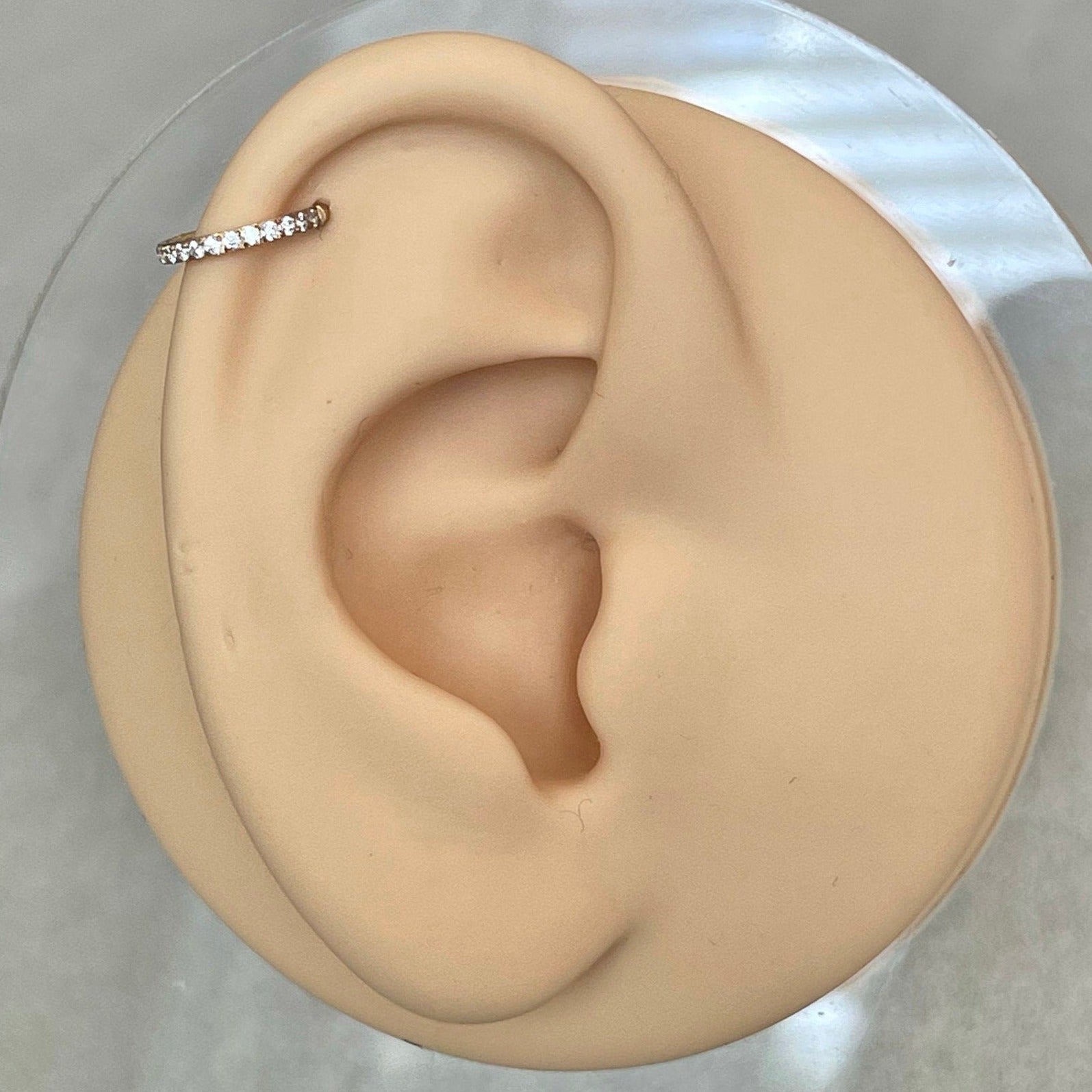 Crystal Halo Helix Earring-Cartilage Earring-Elara Body Jewelry