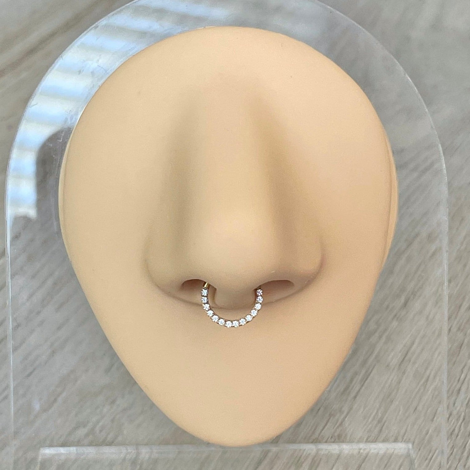 Crystal Halo Septum Ring-Septum Ring-Elara Body Jewelry