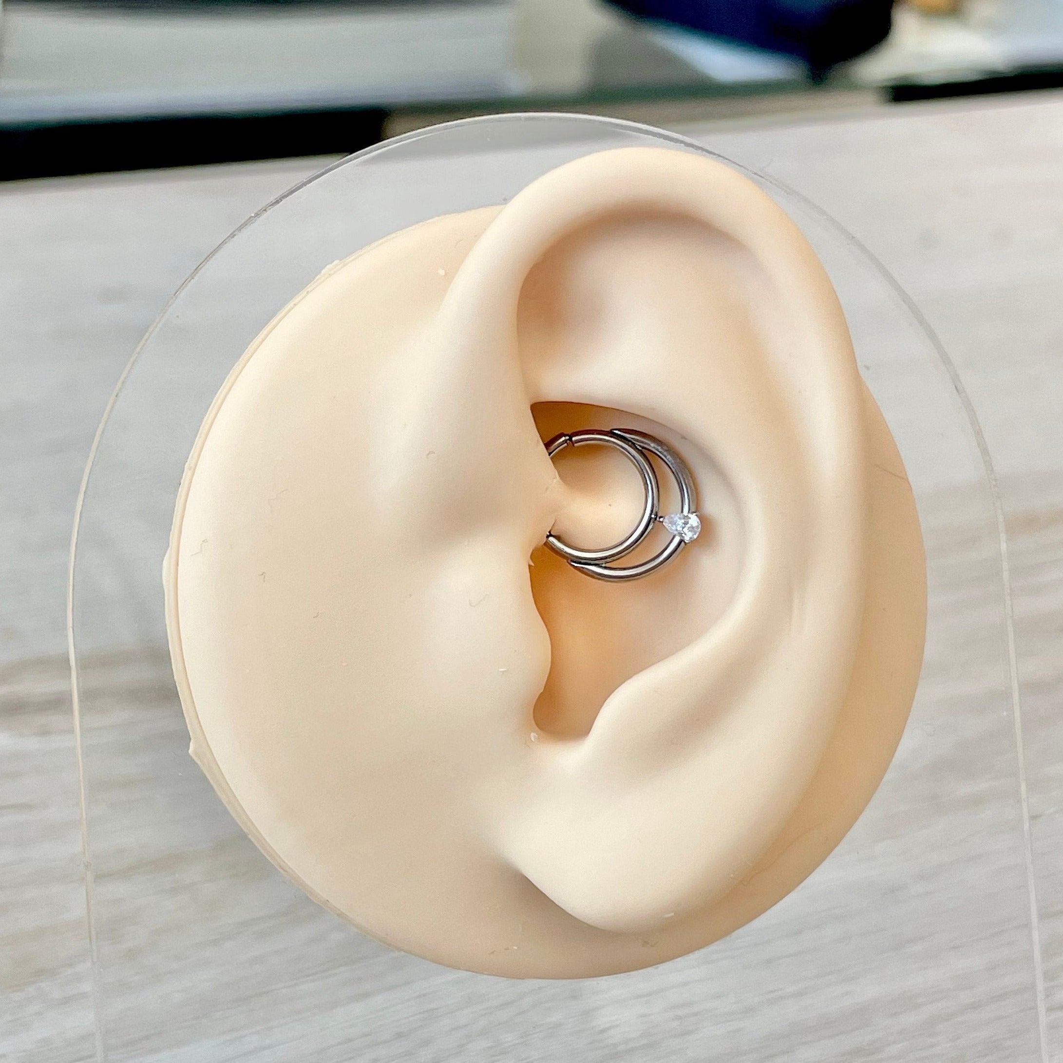 Crystalline Teardrop Daith Earring-Daith Earring-Elara Body Jewelry