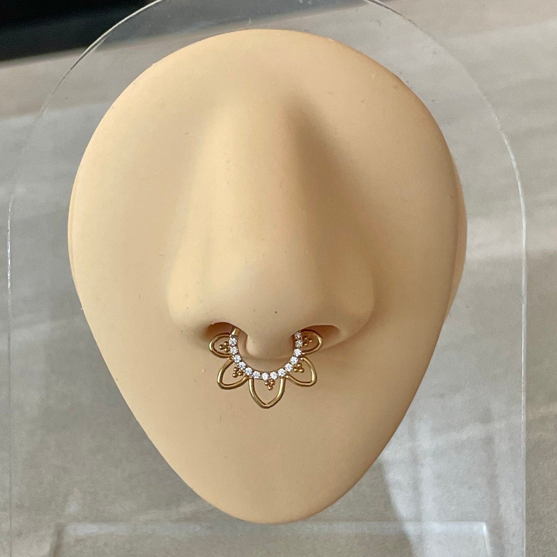 Dahlia Lune Septum Ring-Septum Ring-Elara Body Jewelry