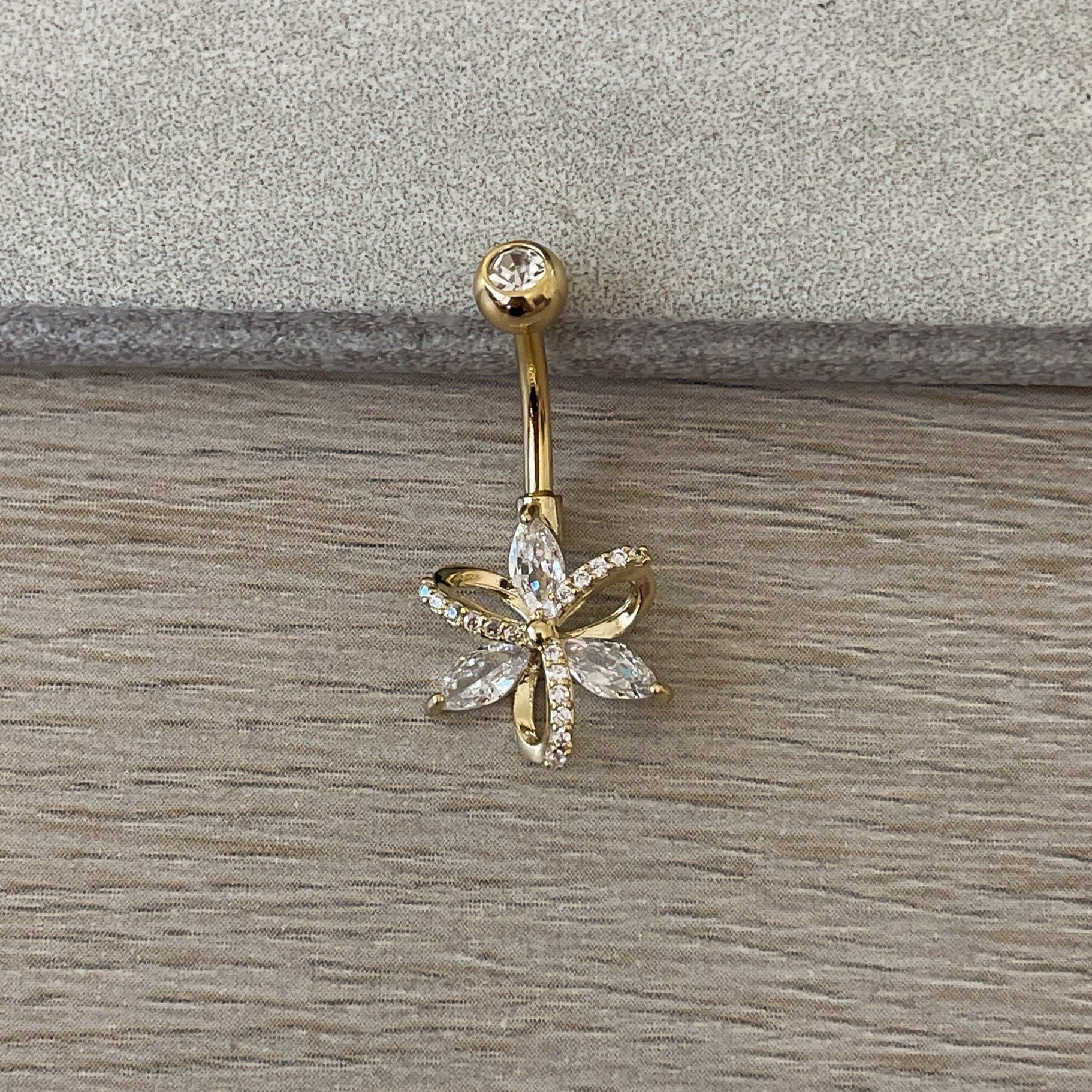 Dewbelle Belly Button Ring-Belly Button Rings-Elara Body Jewelry