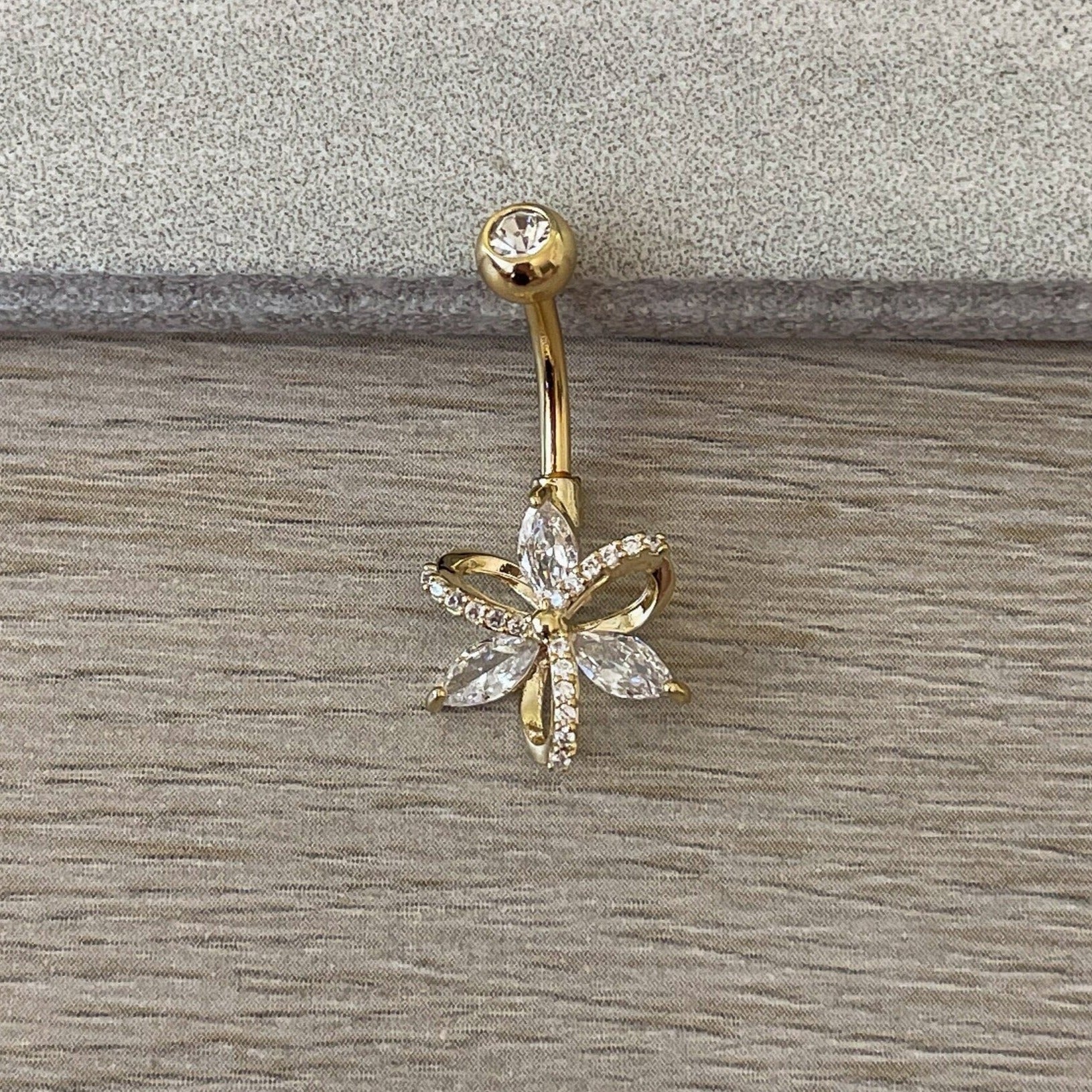 Dewbelle Belly Button Ring-Belly Button Rings-Gold-Elara Body Jewelry