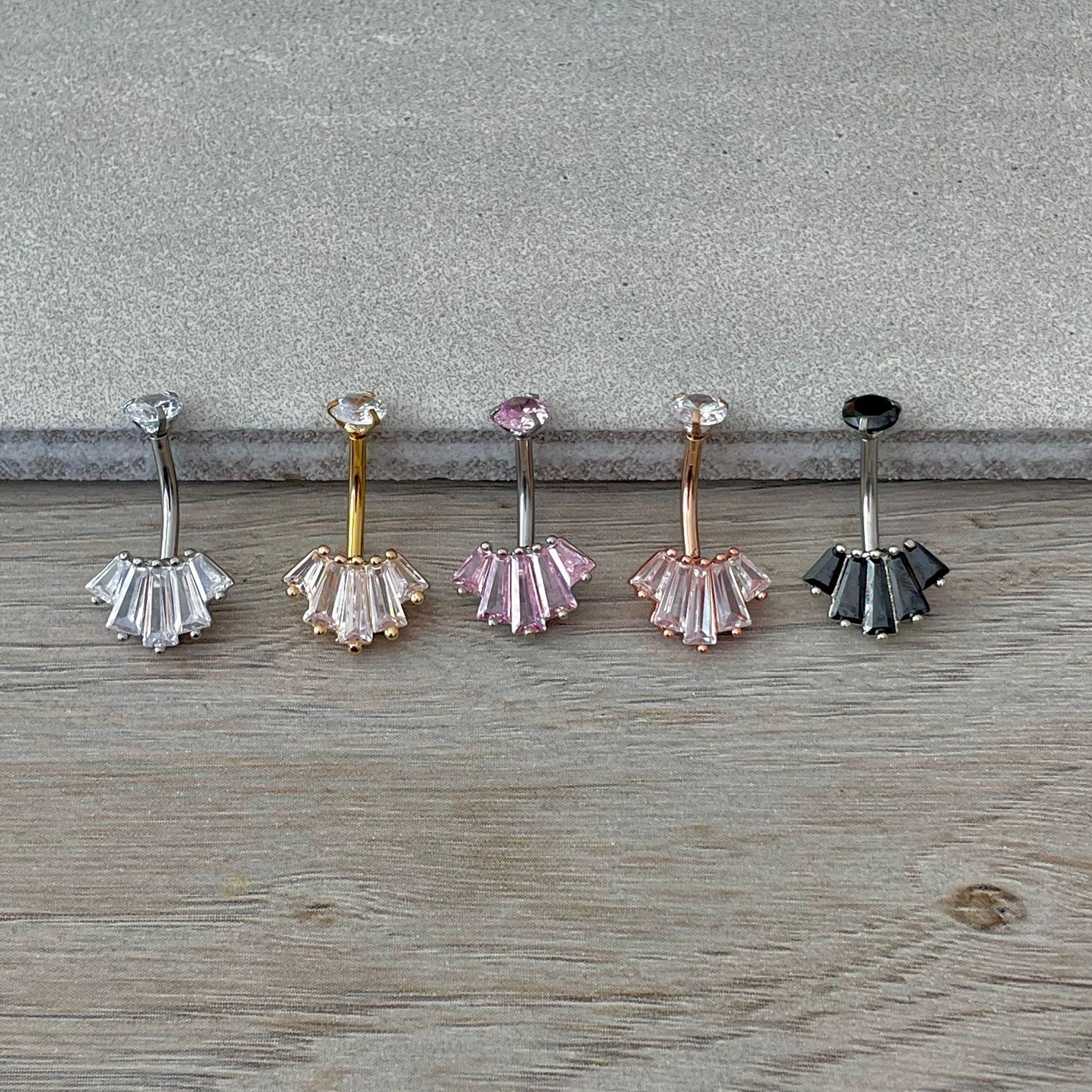 Eclat Royale Belly Button Ring-Belly Button Rings-Elara Body Jewelry