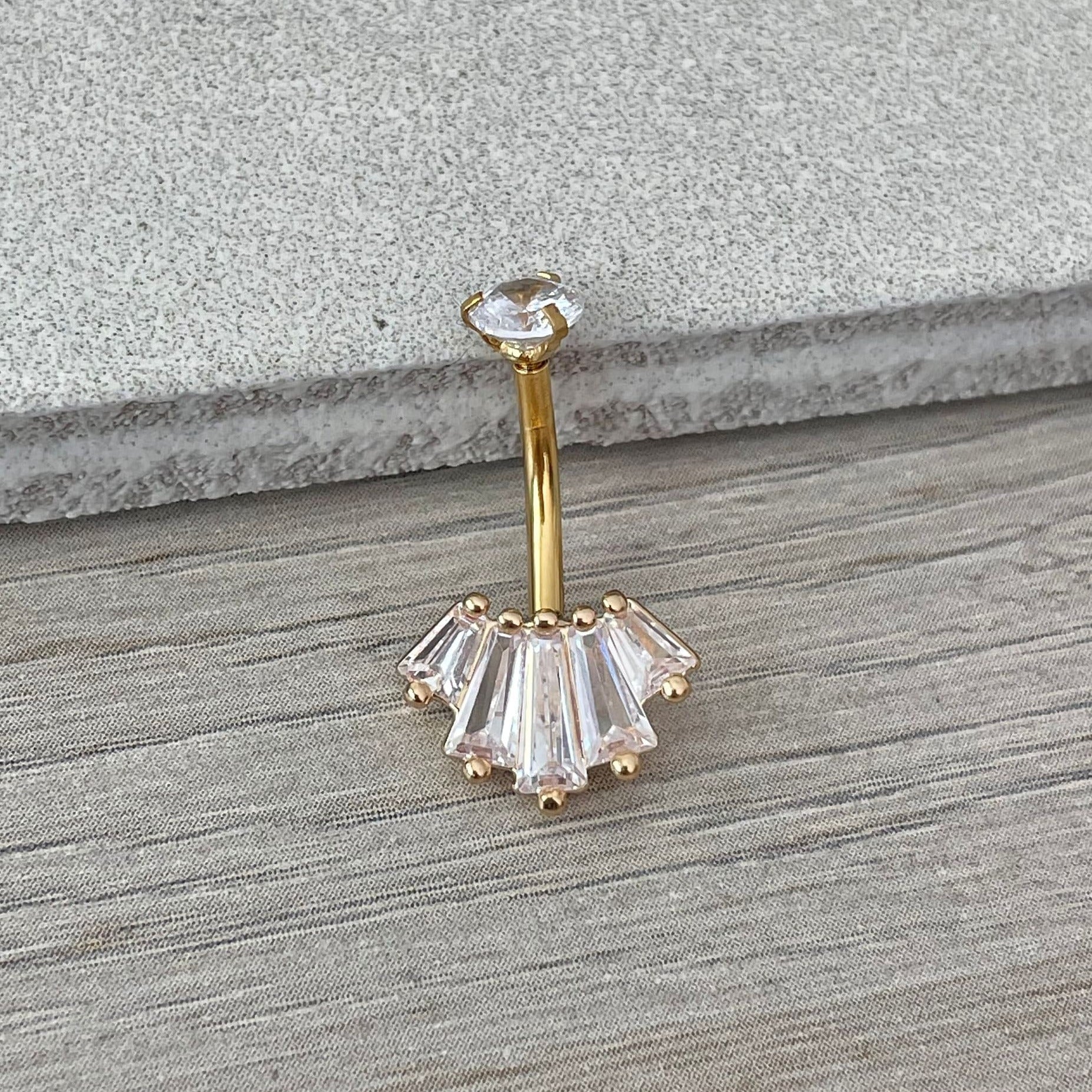 Eclat Royale Belly Button Ring-Belly Button Rings-Elara Body Jewelry