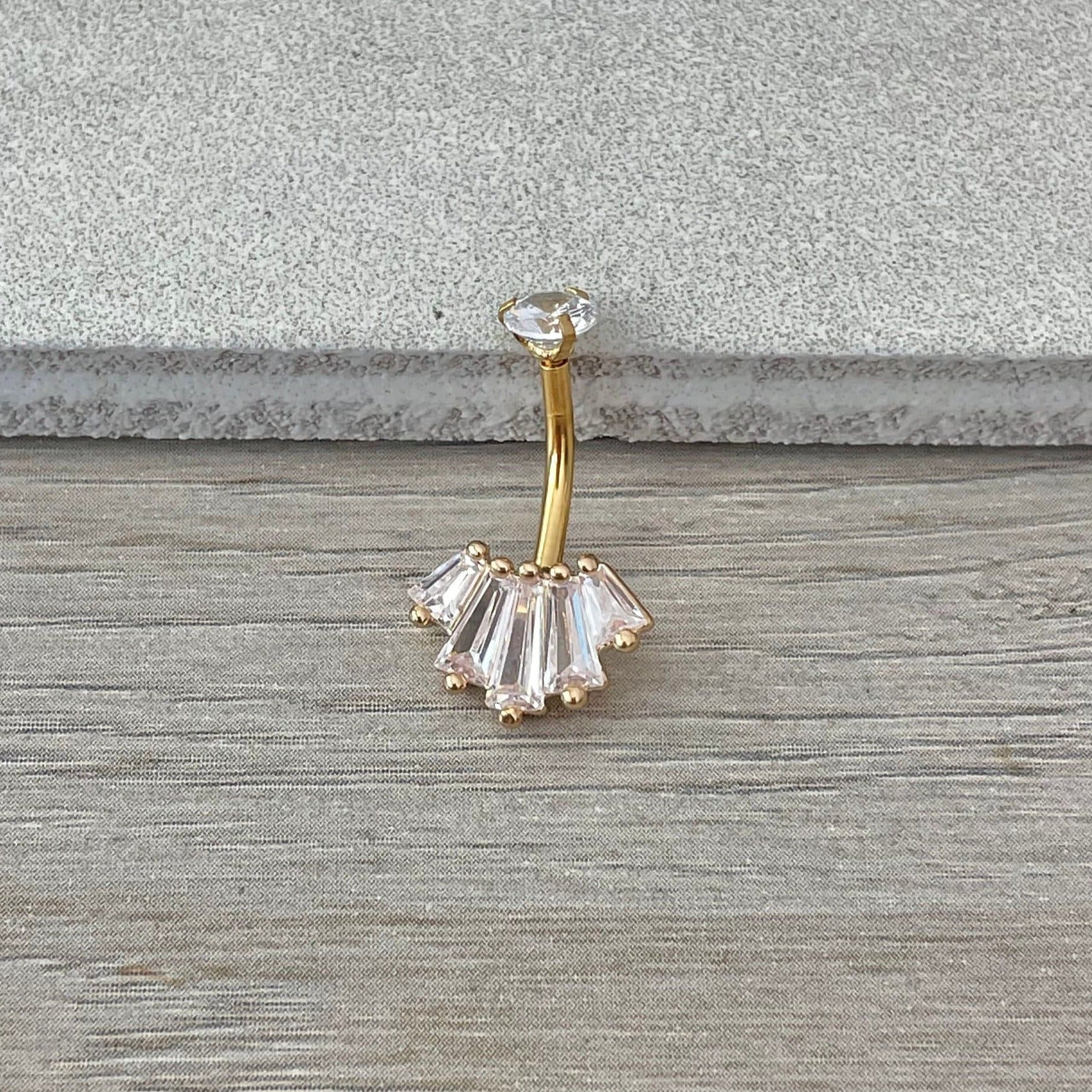 Eclat Royale Belly Button Ring-Belly Button Rings-Elara Body Jewelry