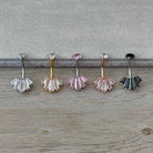 Eclat Royale Belly Button Ring-Belly Button Rings-Silver/Clear CZs-Elara Body Jewelry