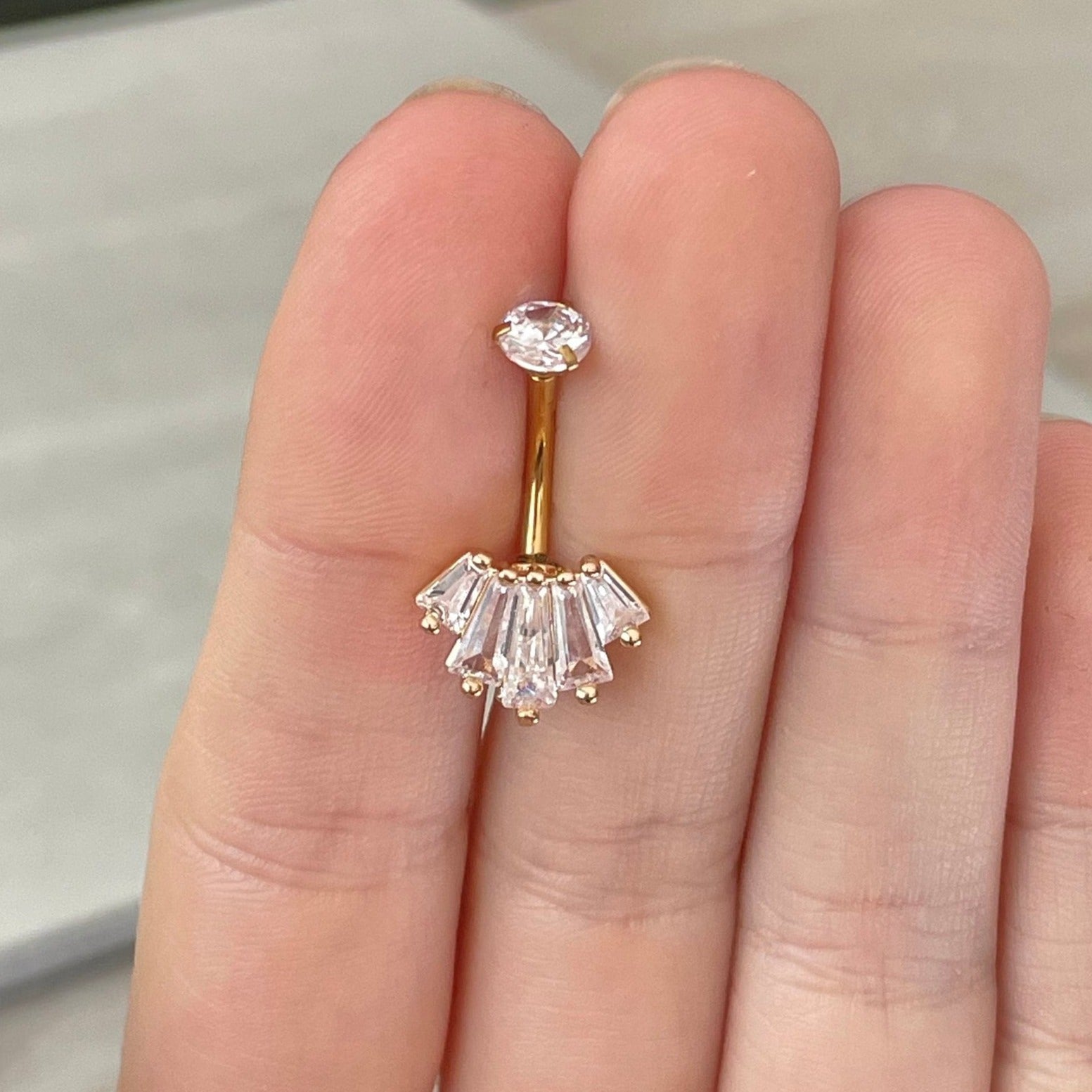 Eclat Royale Belly Button Ring-Belly Button Rings-Elara Body Jewelry