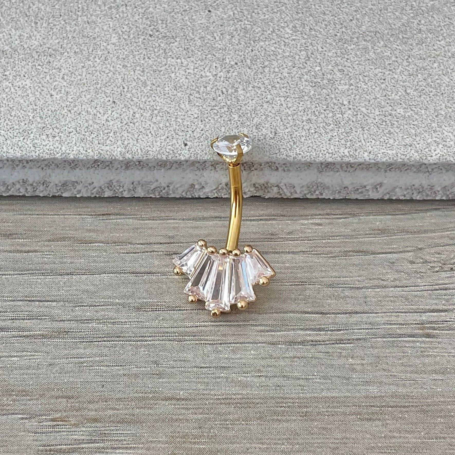 Eclat Royale Belly Button Ring-Belly Button Rings-Elara Body Jewelry