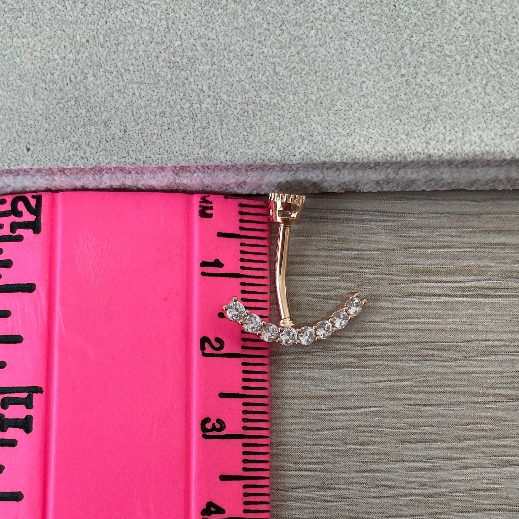 Ecliptic Crescent Belly Button Ring-Belly Button Rings-Elara Body Jewelry