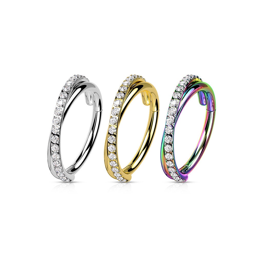 Elan Duet Helix Earring-Cartilage Earring-8mm Inner Diameter-Silver-Elara Body Jewelry