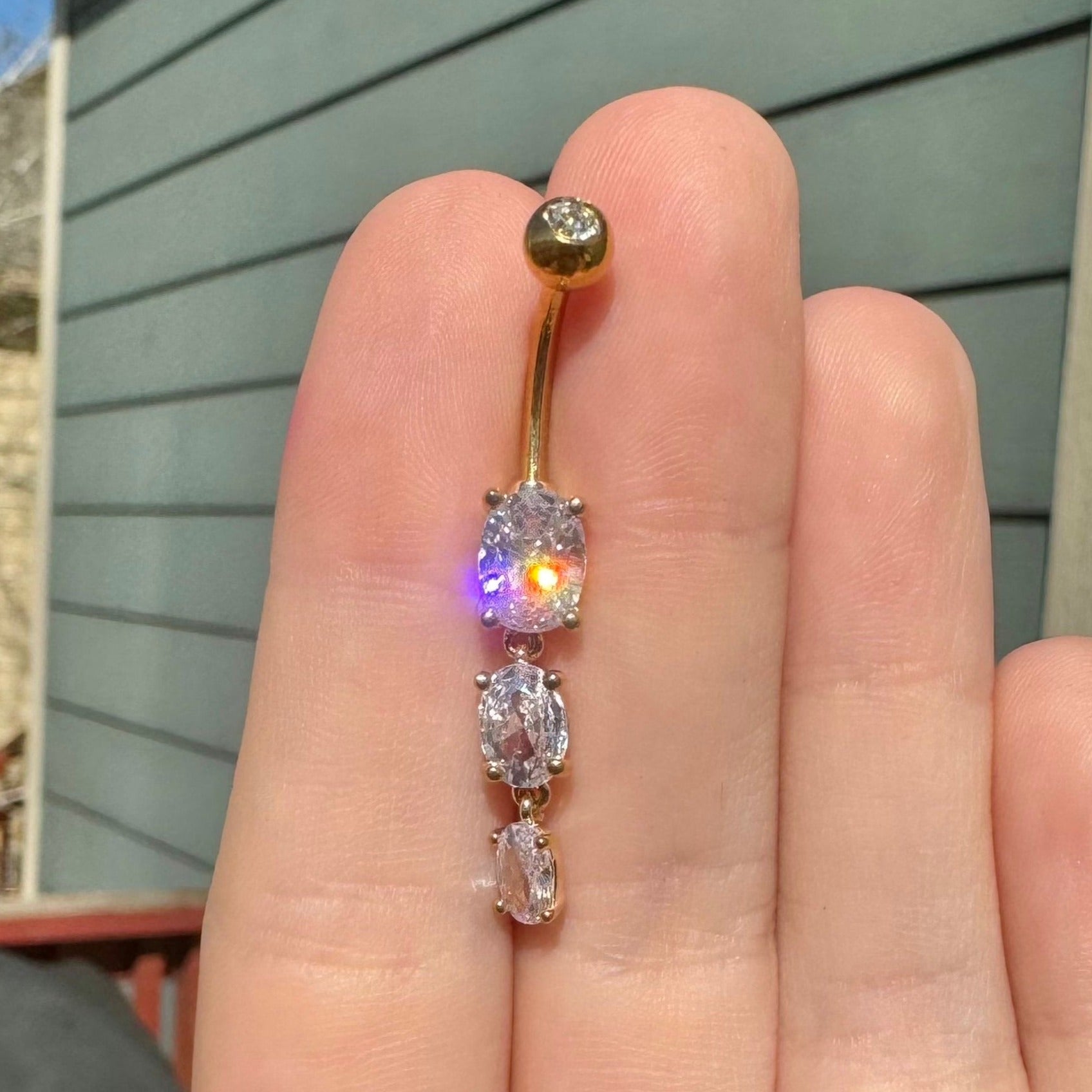 Elura Drops Belly Button Ring-Belly Button Rings-Elara Body Jewelry