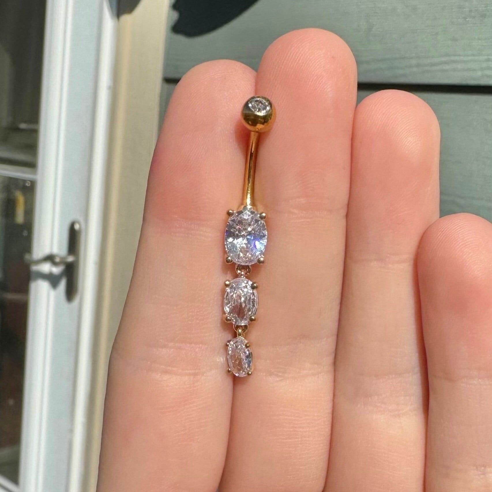 Elura Drops Belly Button Ring-Belly Button Rings-Elara Body Jewelry