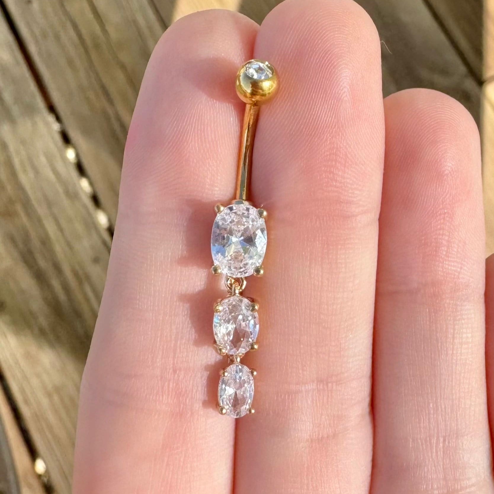 Elura Drops Belly Button Ring-Belly Button Rings-Elara Body Jewelry