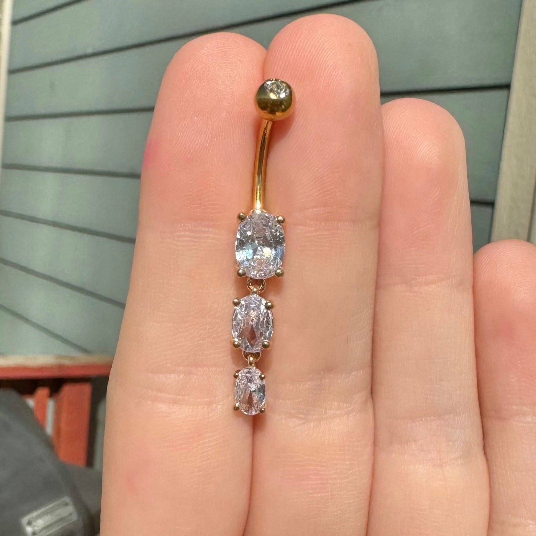 Elura Drops Belly Button Ring-Belly Button Rings-Elara Body Jewelry