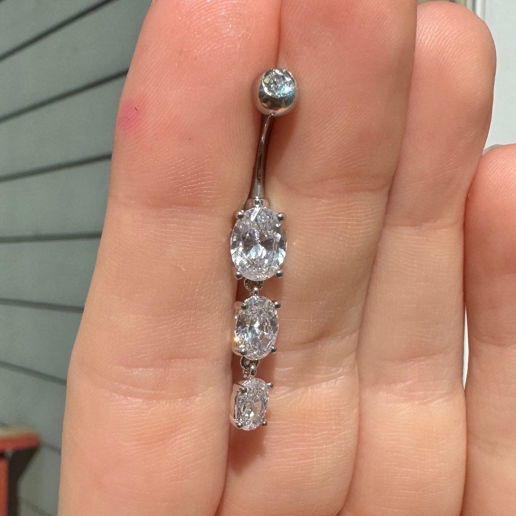 Elura Drops Belly Button Ring-Belly Button Rings-Silver-Elara Body Jewelry