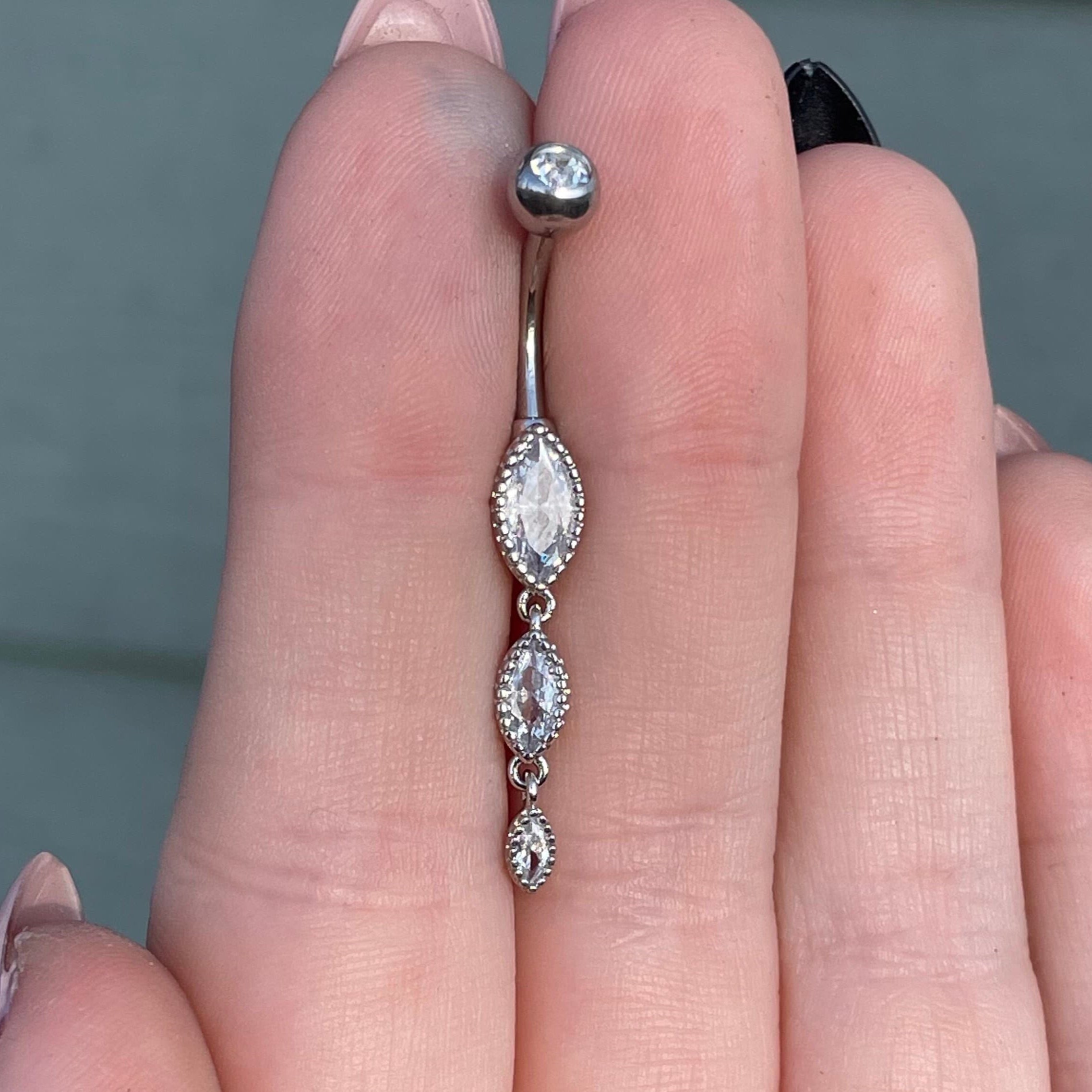 Elysian Tears Belly Button Ring-Belly Button Rings-Elara Body Jewelry