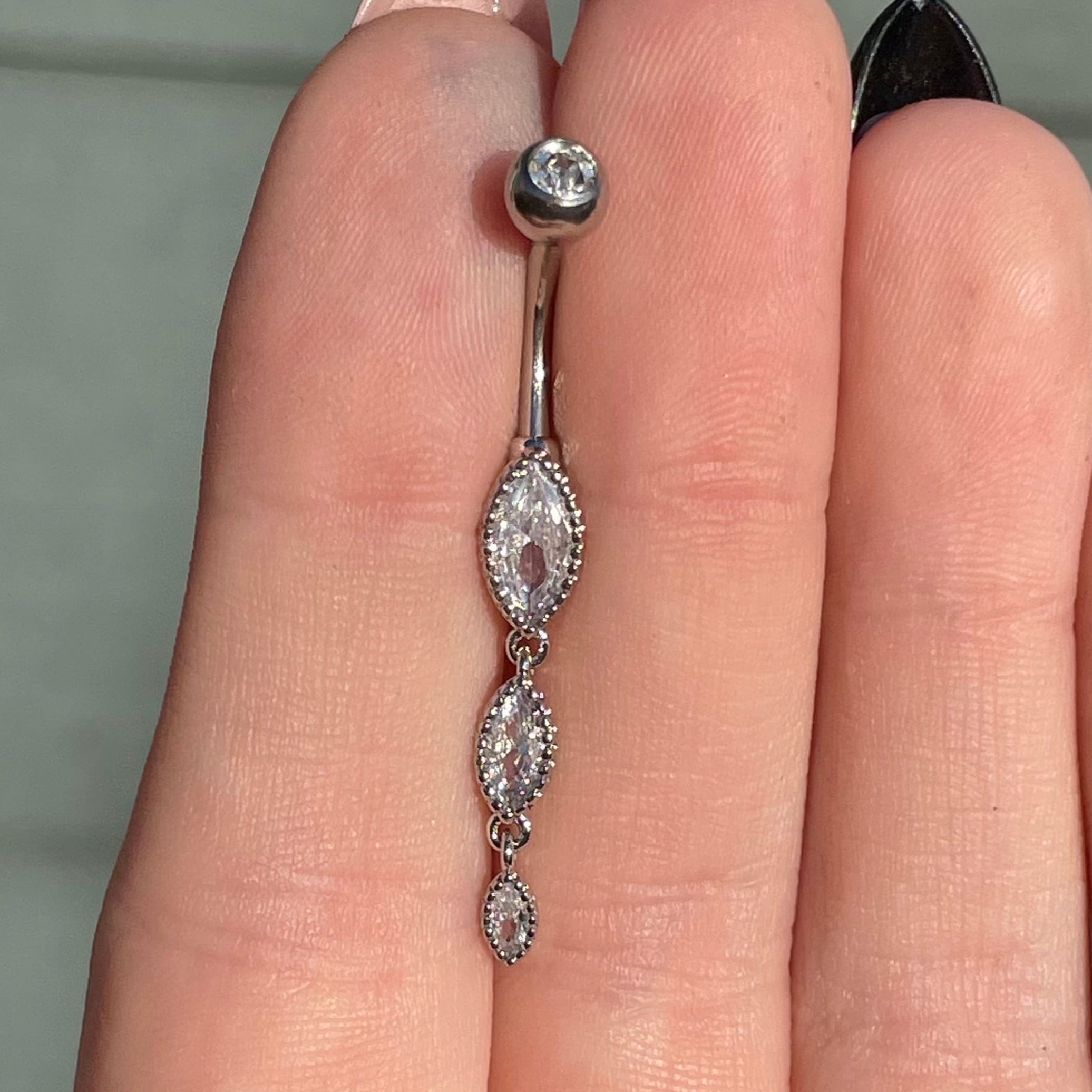 Elysian Tears Belly Button Ring-Belly Button Rings-Elara Body Jewelry