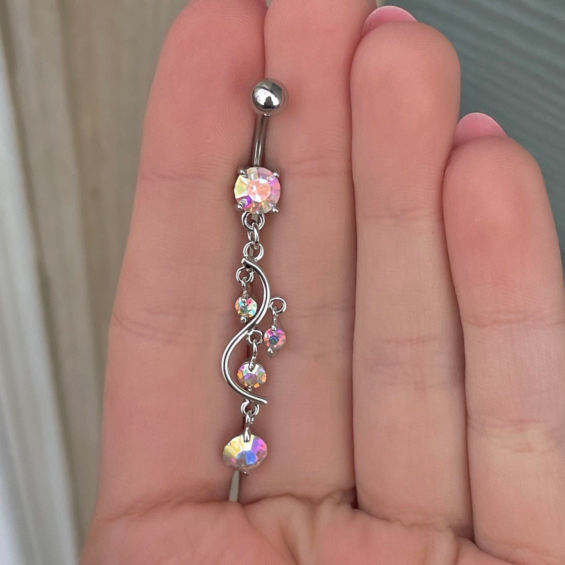 Eternal Cascade Belly Button Ring-Belly Button Rings-Elara Body Jewelry