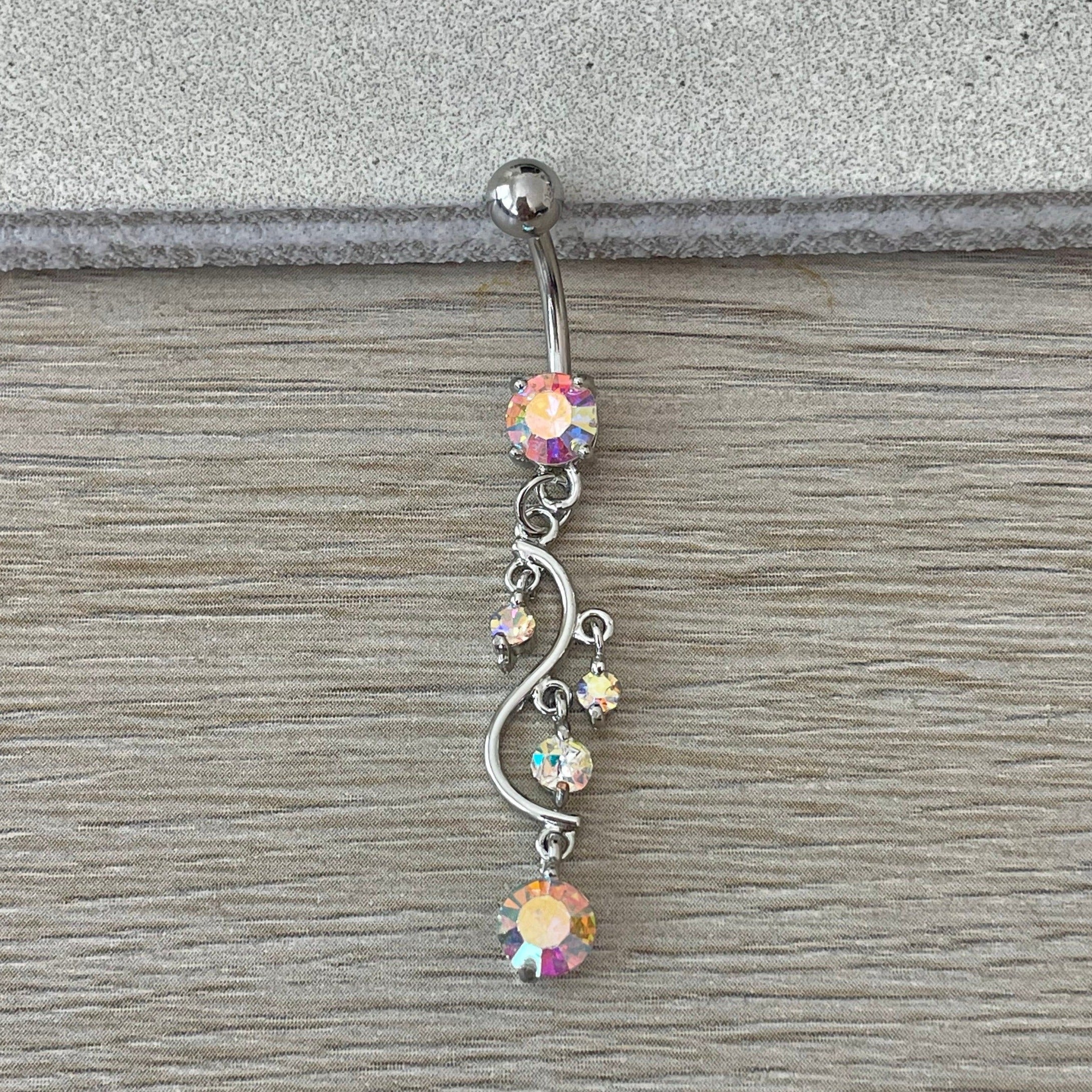 Eternal Cascade Belly Button Ring-Belly Button Rings-Elara Body Jewelry