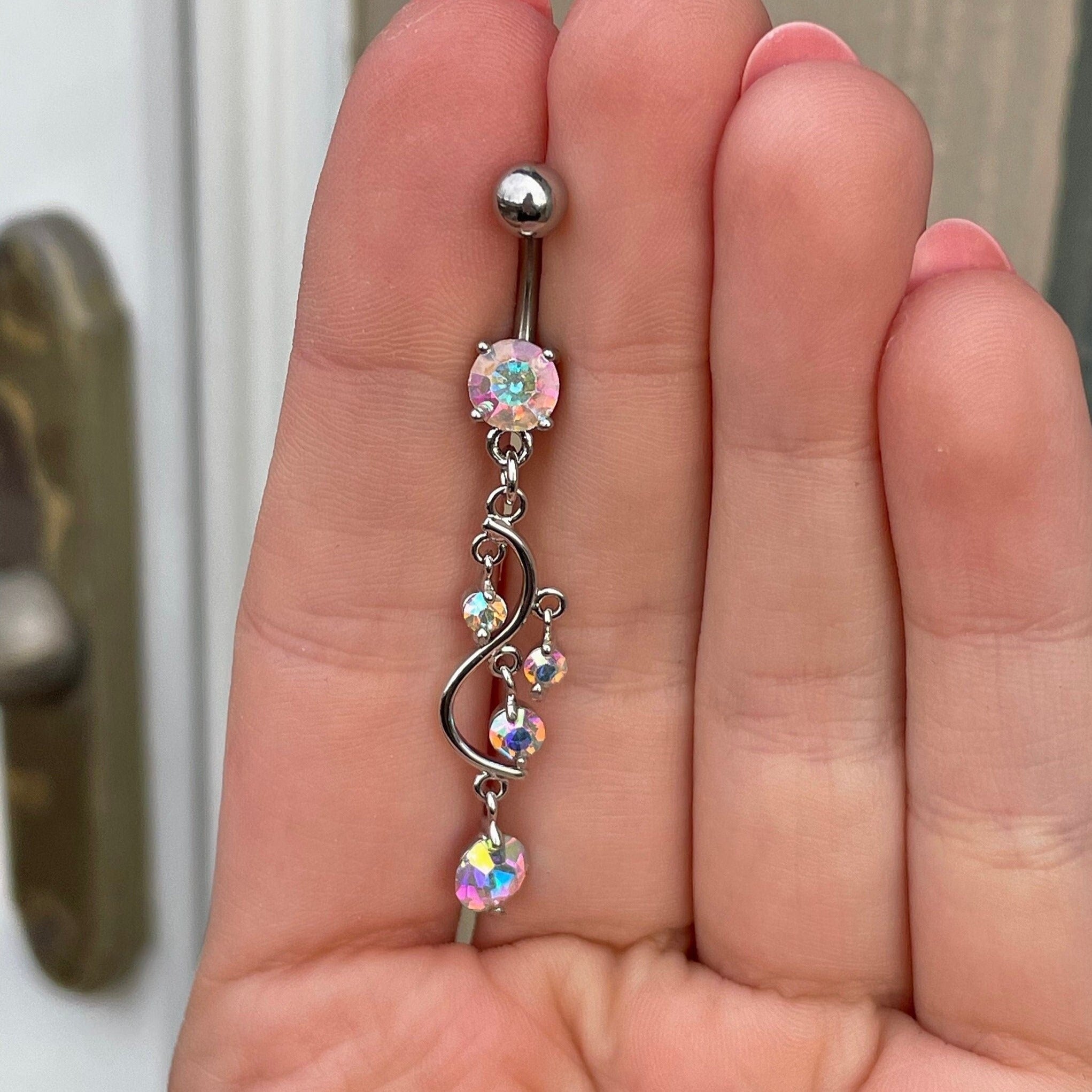 Eternal Cascade Belly Button Ring-Belly Button Rings-Elara Body Jewelry