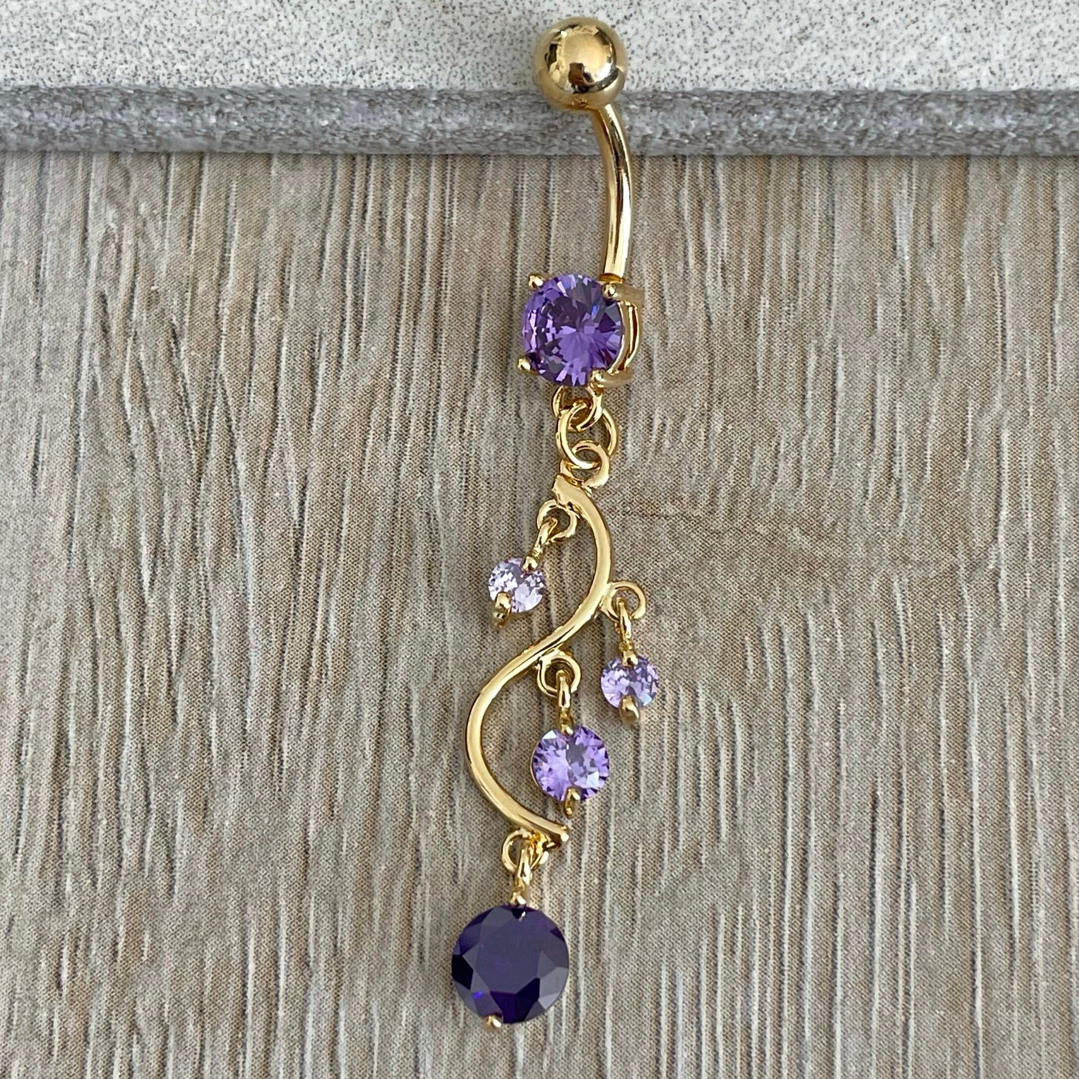 Eternal Cascade Belly Button Ring-Belly Button Rings-Elara Body Jewelry