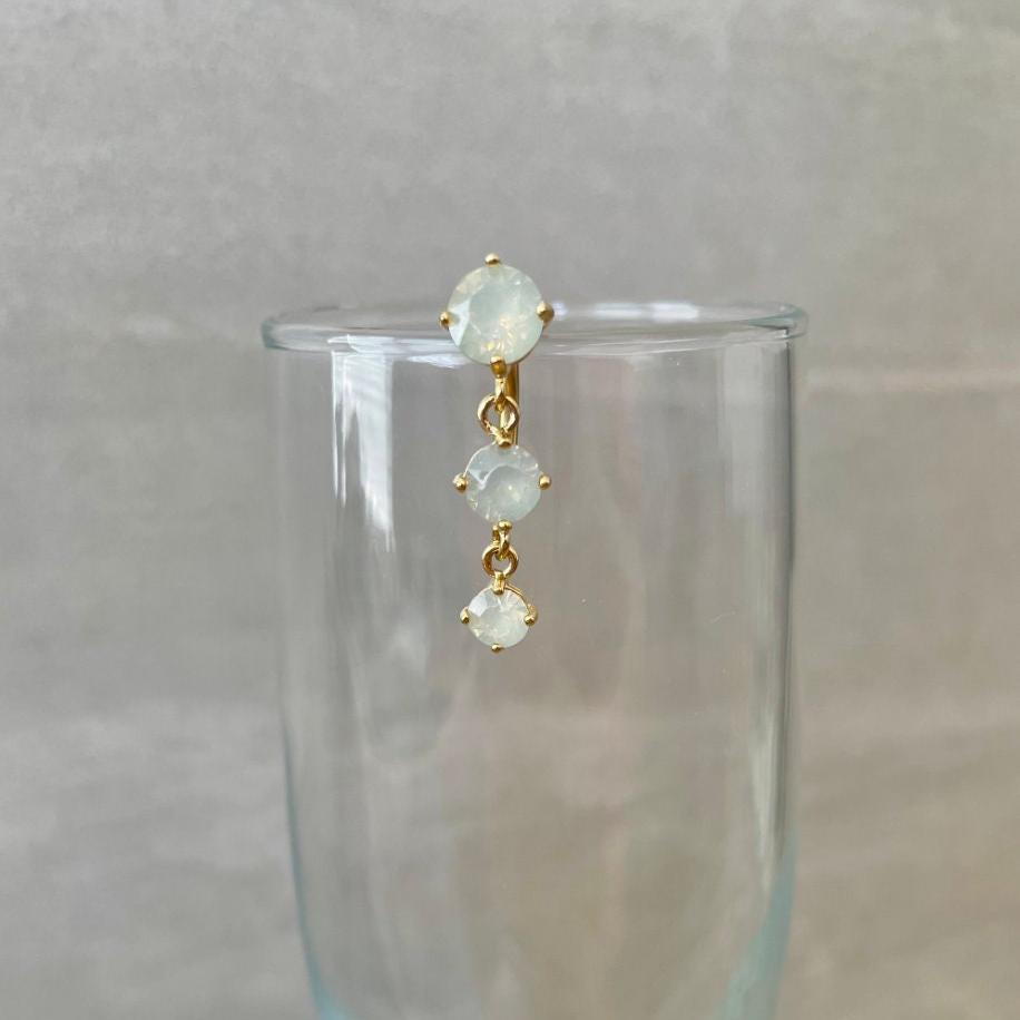 Ethereal Aura Drop Belly Button Ring-Belly Button Rings-Gold-Elara Body Jewelry