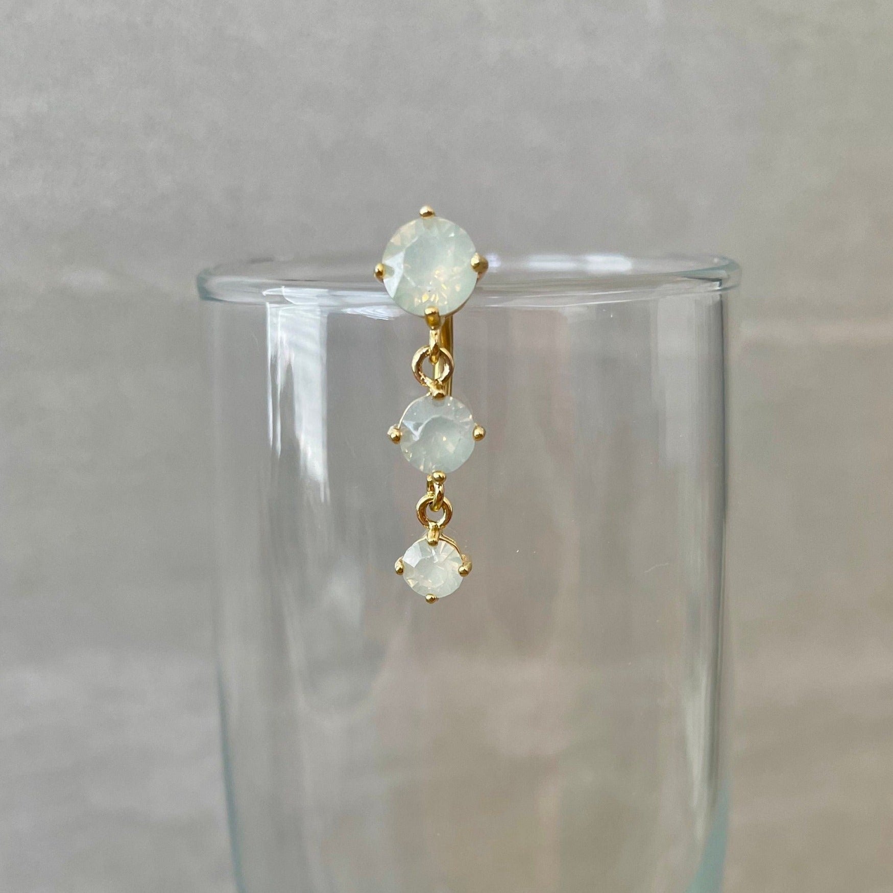 Ethereal Aura Drop Belly Button Ring-Belly Button Rings-Elara Body Jewelry