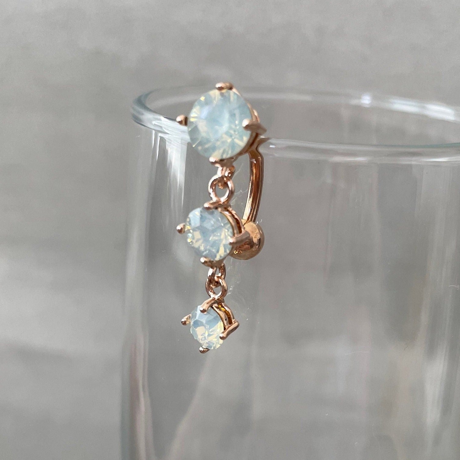 Ethereal Aura Drop Belly Button Ring-Belly Button Rings-Elara Body Jewelry