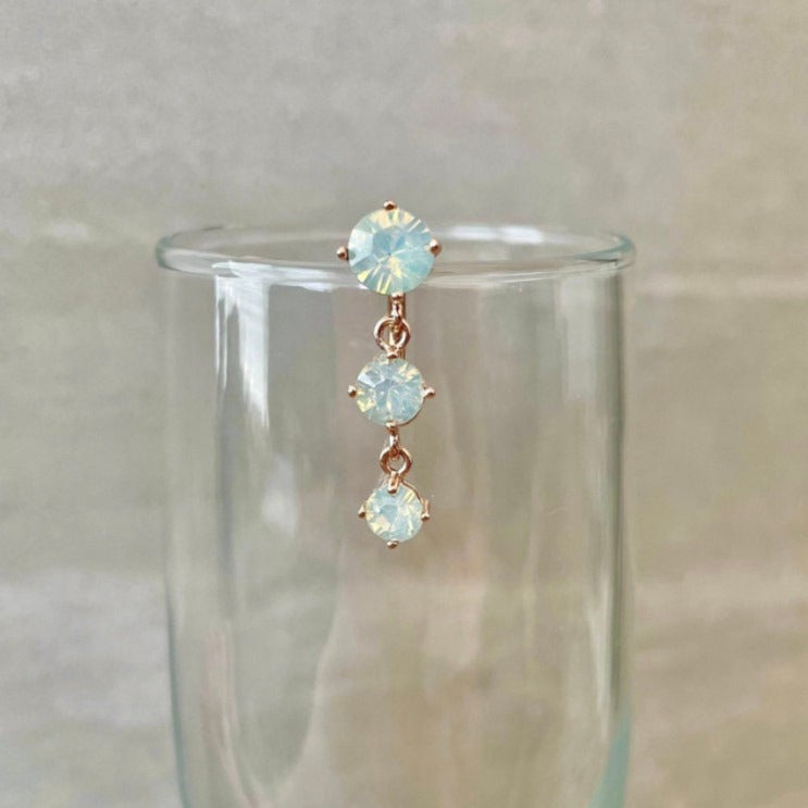 Ethereal Aura Drop Belly Button Ring-Belly Button Rings-Rose gold-Elara Body Jewelry