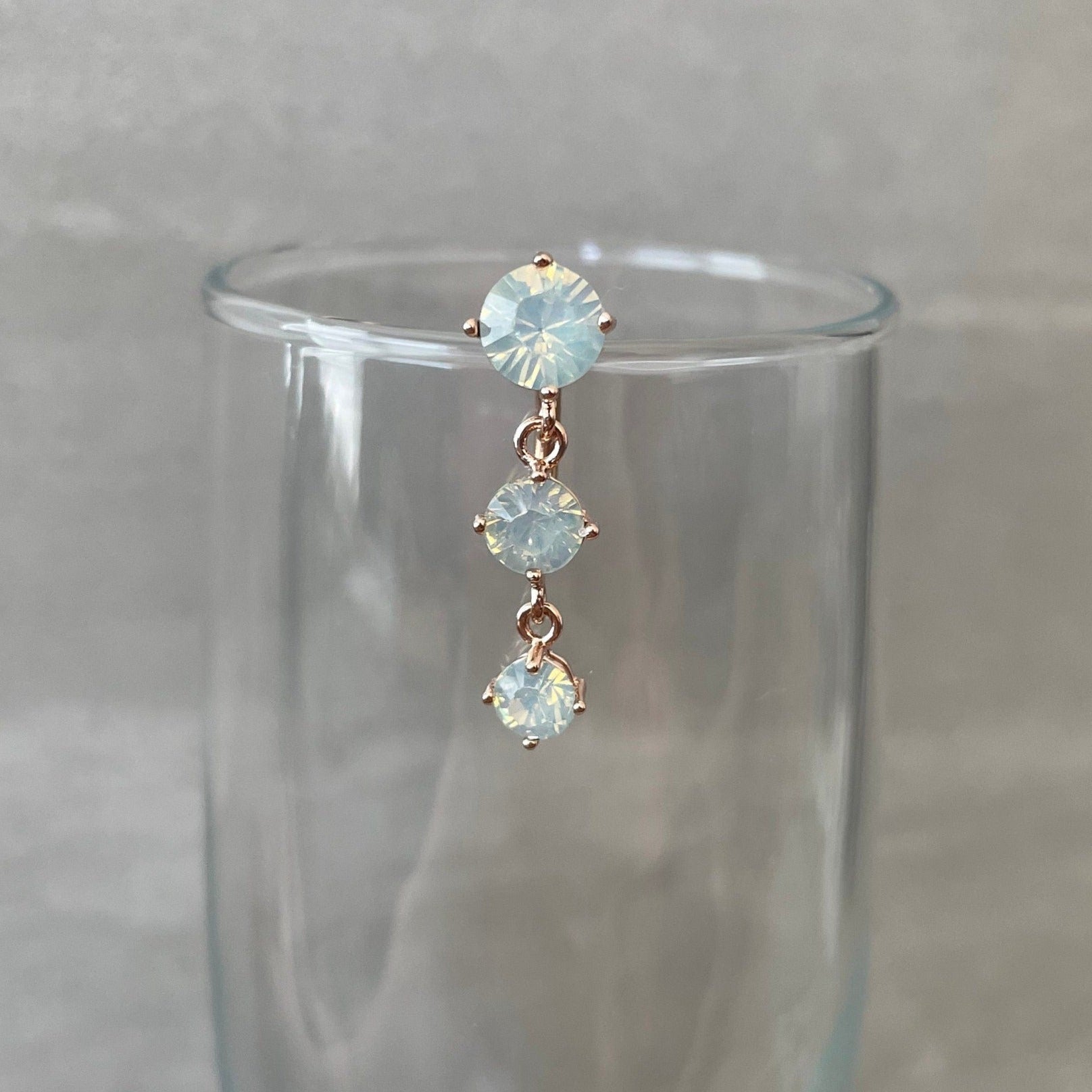 Ethereal Aura Drop Belly Button Ring-Belly Button Rings-Elara Body Jewelry