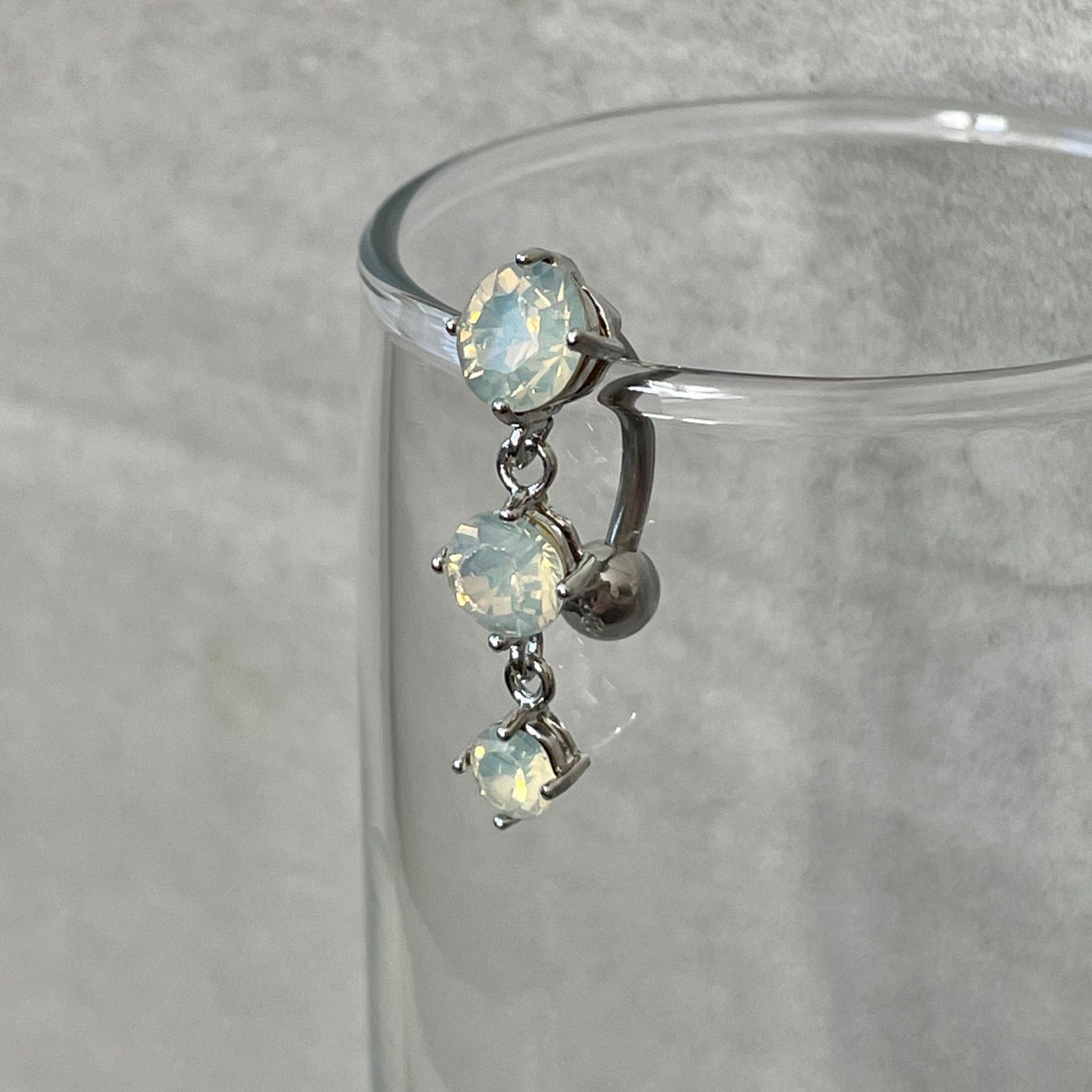 Ethereal Aura Drop Belly Button Ring-Belly Button Rings-Elara Body Jewelry
