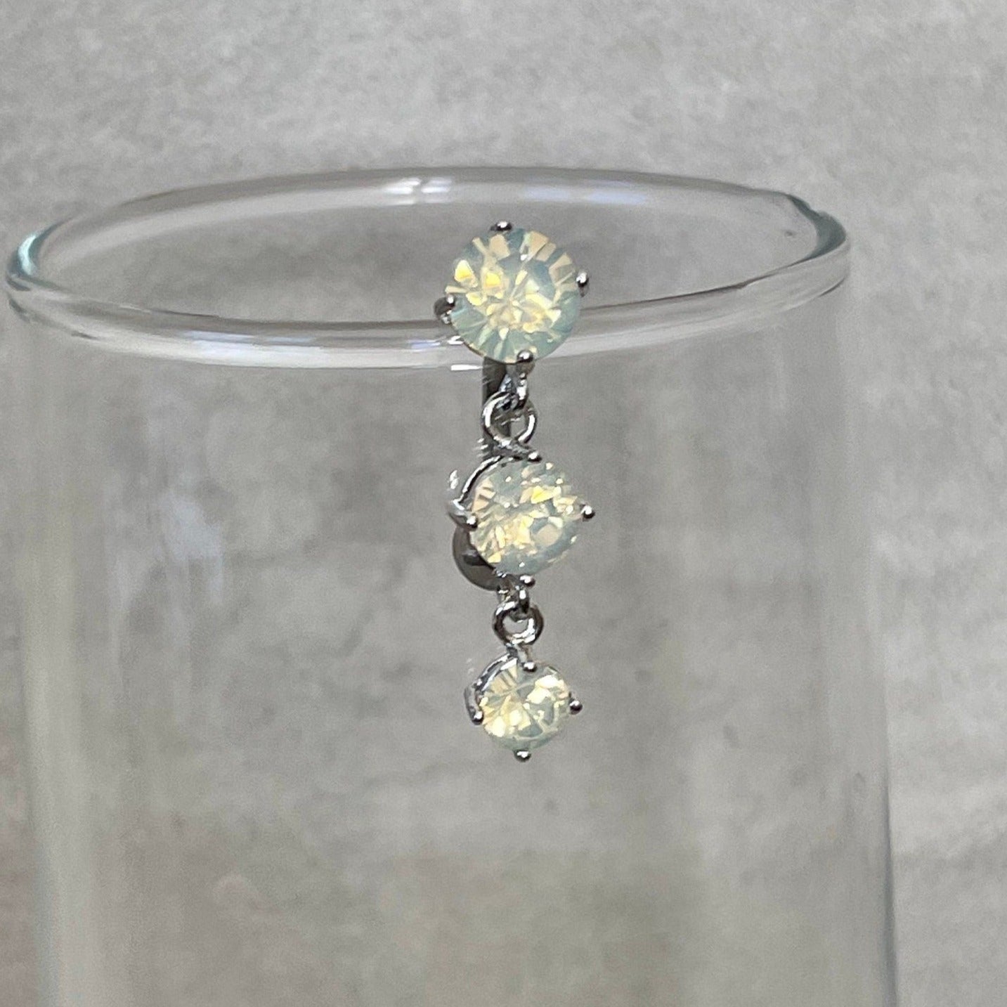 Ethereal Aura Drop Belly Button Ring-Belly Button Rings-Elara Body Jewelry